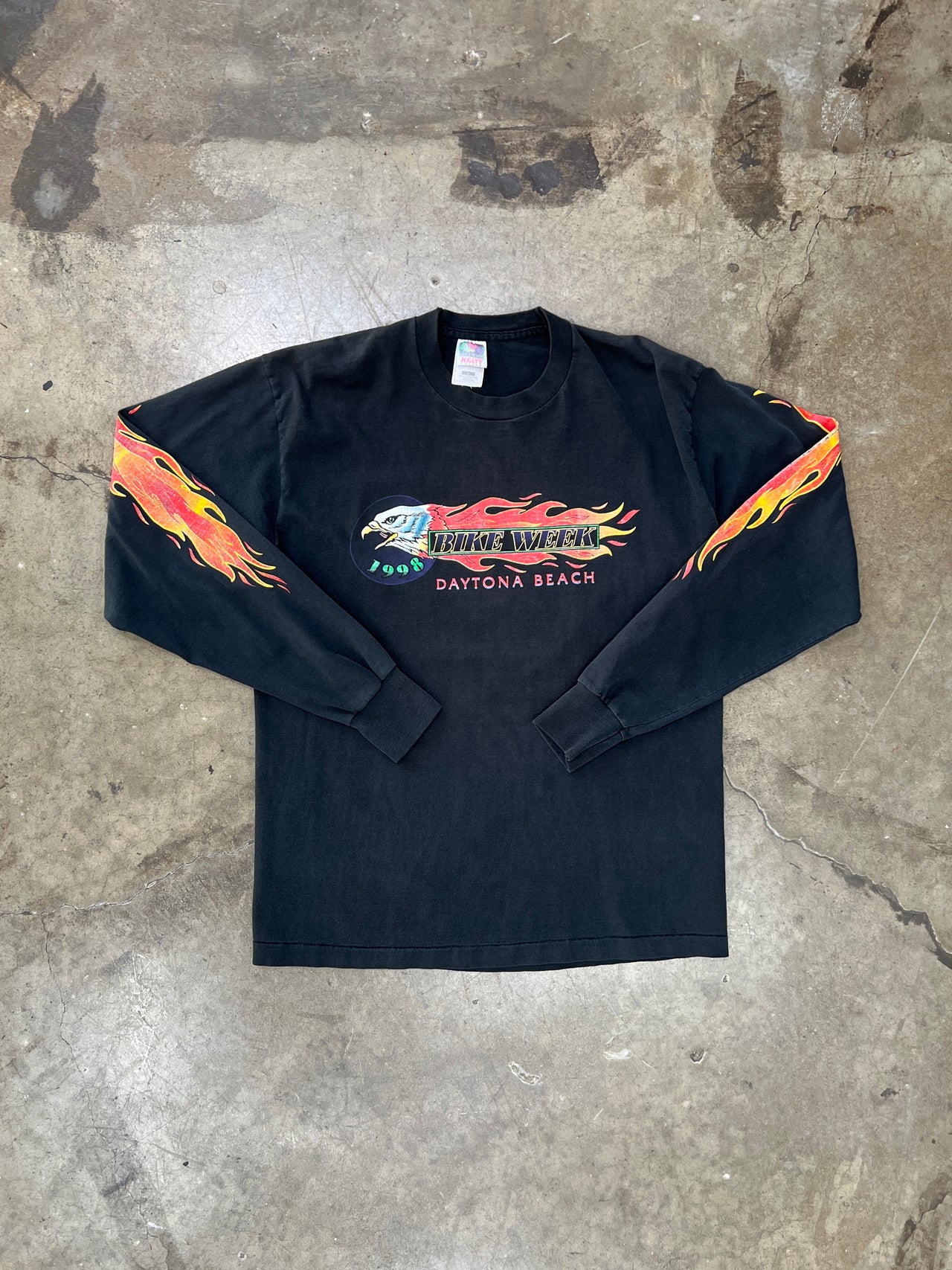 1998 Harley Davidson Flame Eagle Bike Week Daytona Single Stitch Long Sleeve