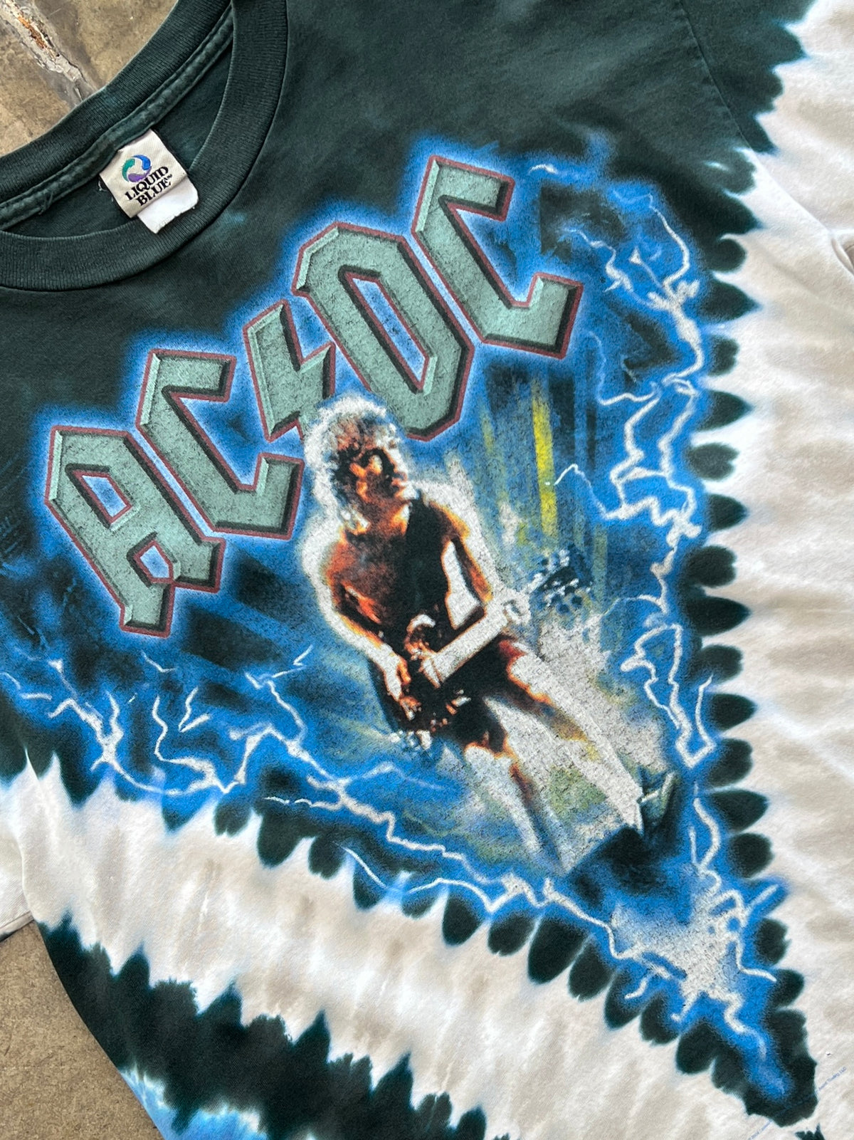 2004 ACDC Let Ehere Be Lightning Liquid Blue Band Tee