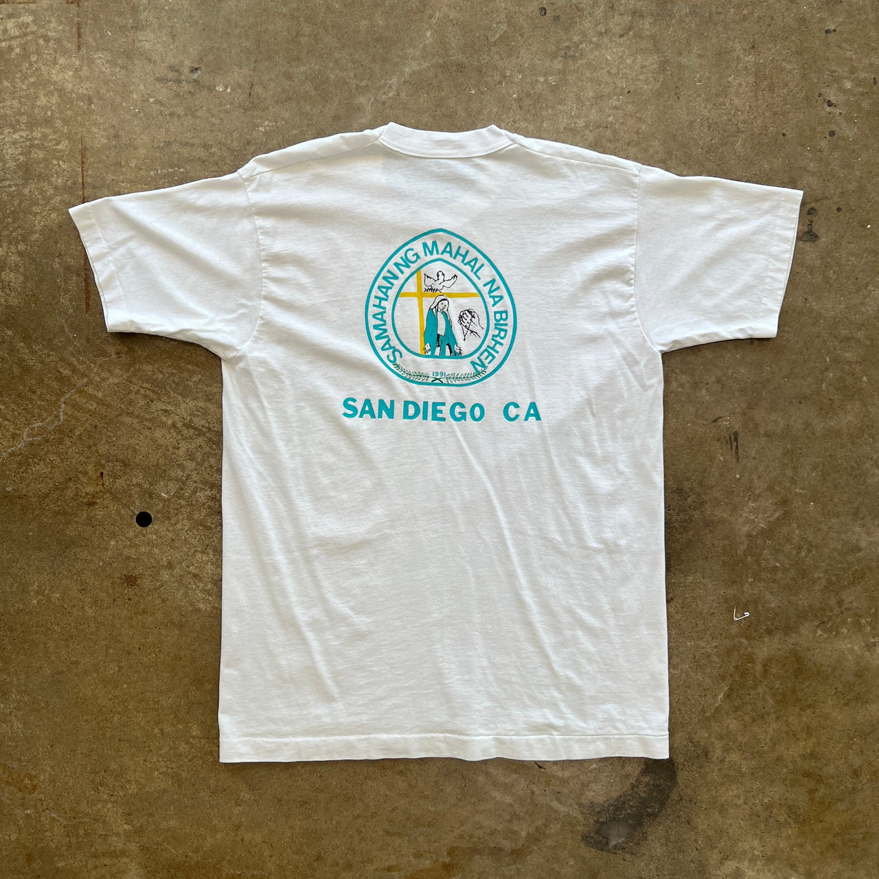 90s 1991 Religious Virgin Mary Church Tee Single Stitch