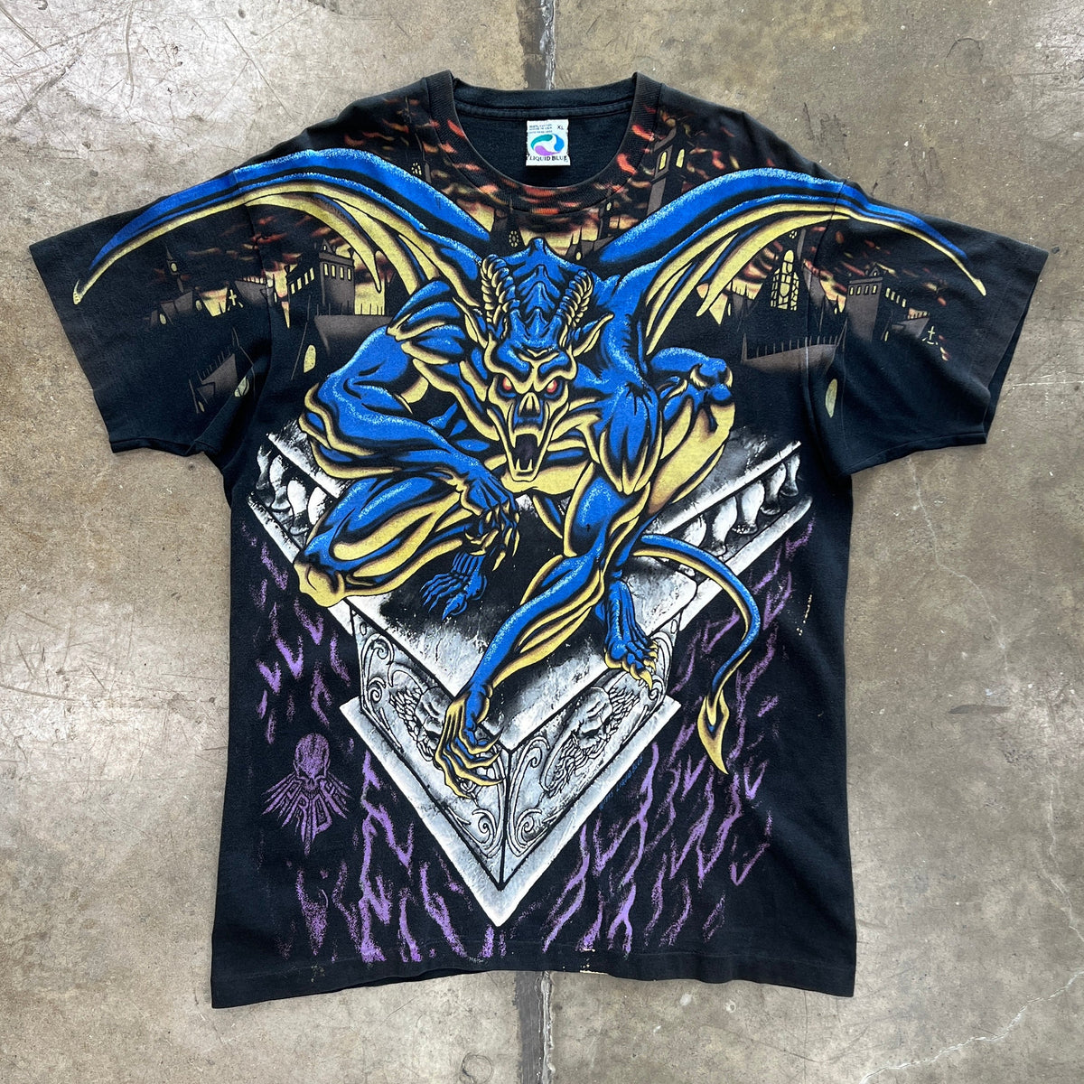 1995 AOP Liquid Blue Gargoyle Fantasy Tee