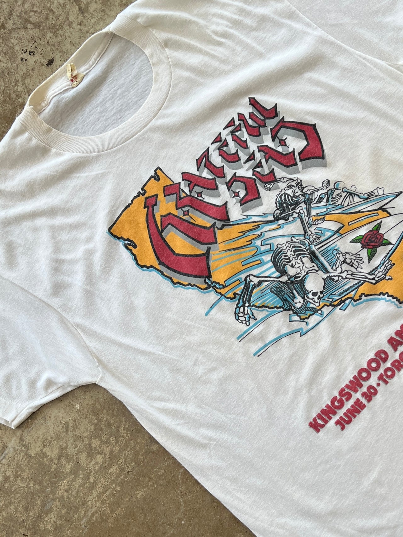 1987 Grateful Dead Surfing Skeletons California Tee Single Stitch