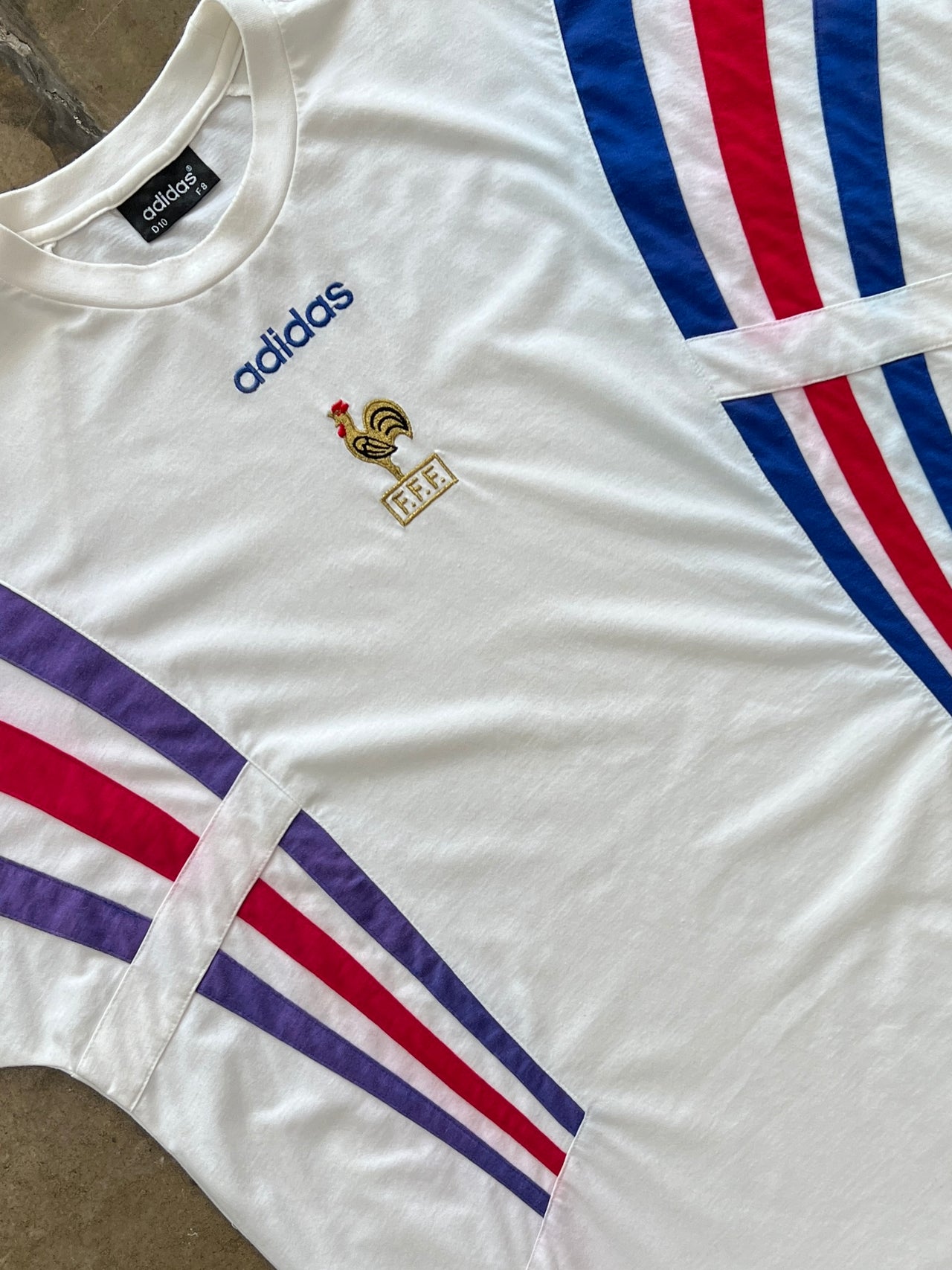 90s Adidas France FFF Team Crest Soccer Tee