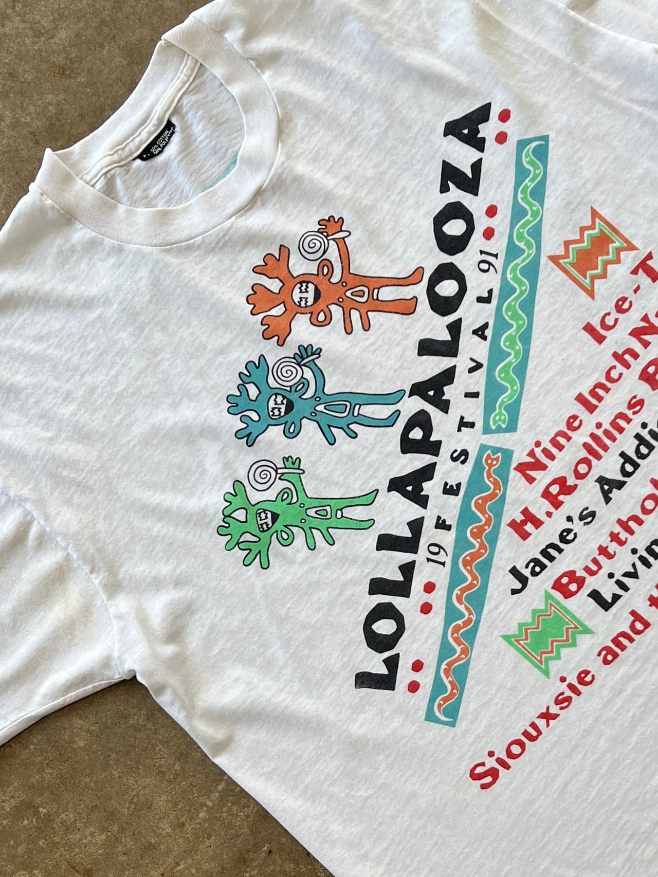 1991 Lollapalooza Festival Nine Inch Nails Jane's Addiction Single Stitch Tee