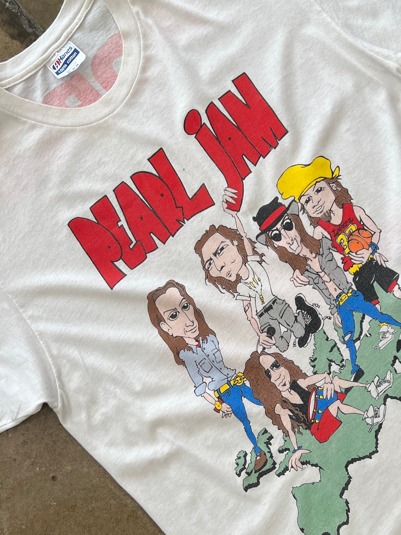 1992 Pearl Jam World Jam Tour Europe Band Tee
