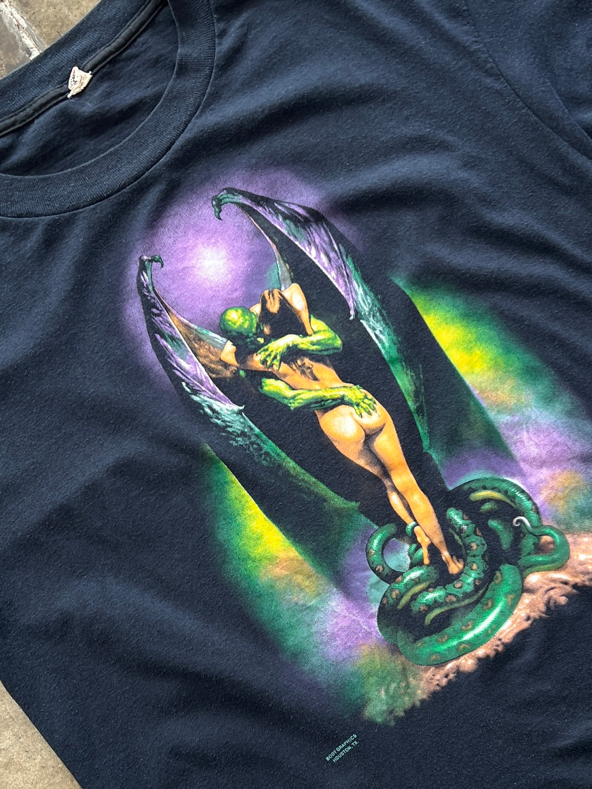 1986 Fantasy Boris Vallejo Vampire Snake Woman Art Tee
