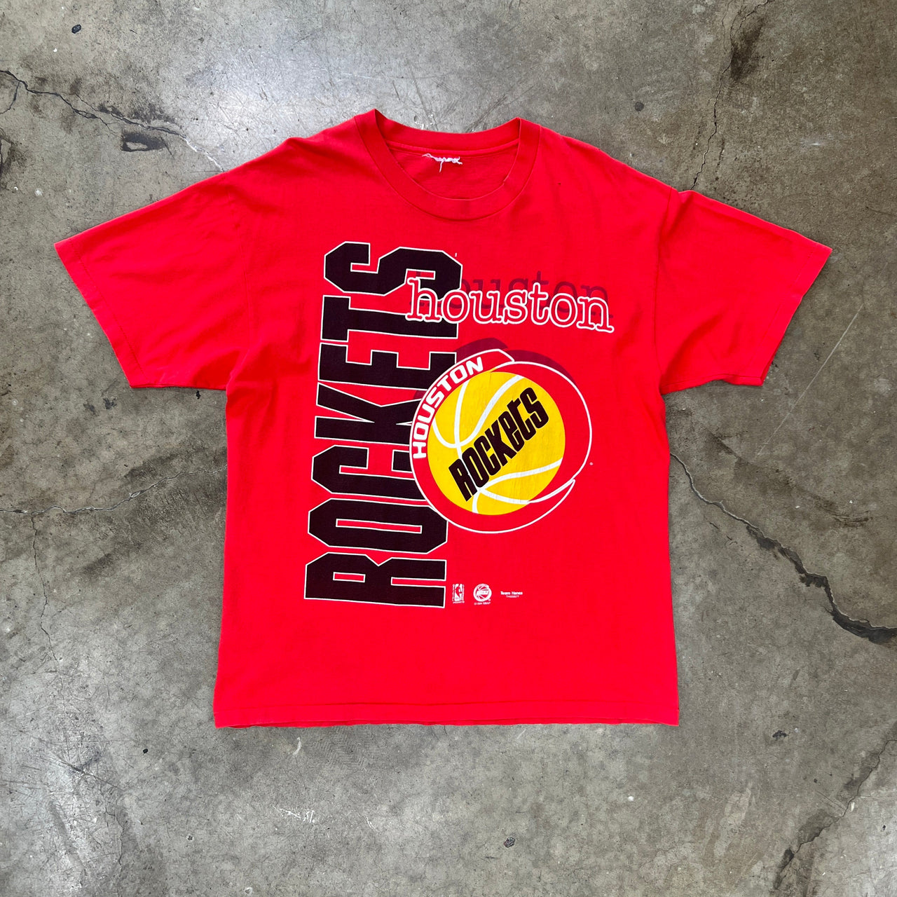 1994 NBA Houston Rockets Basketball Single Stitch Tee