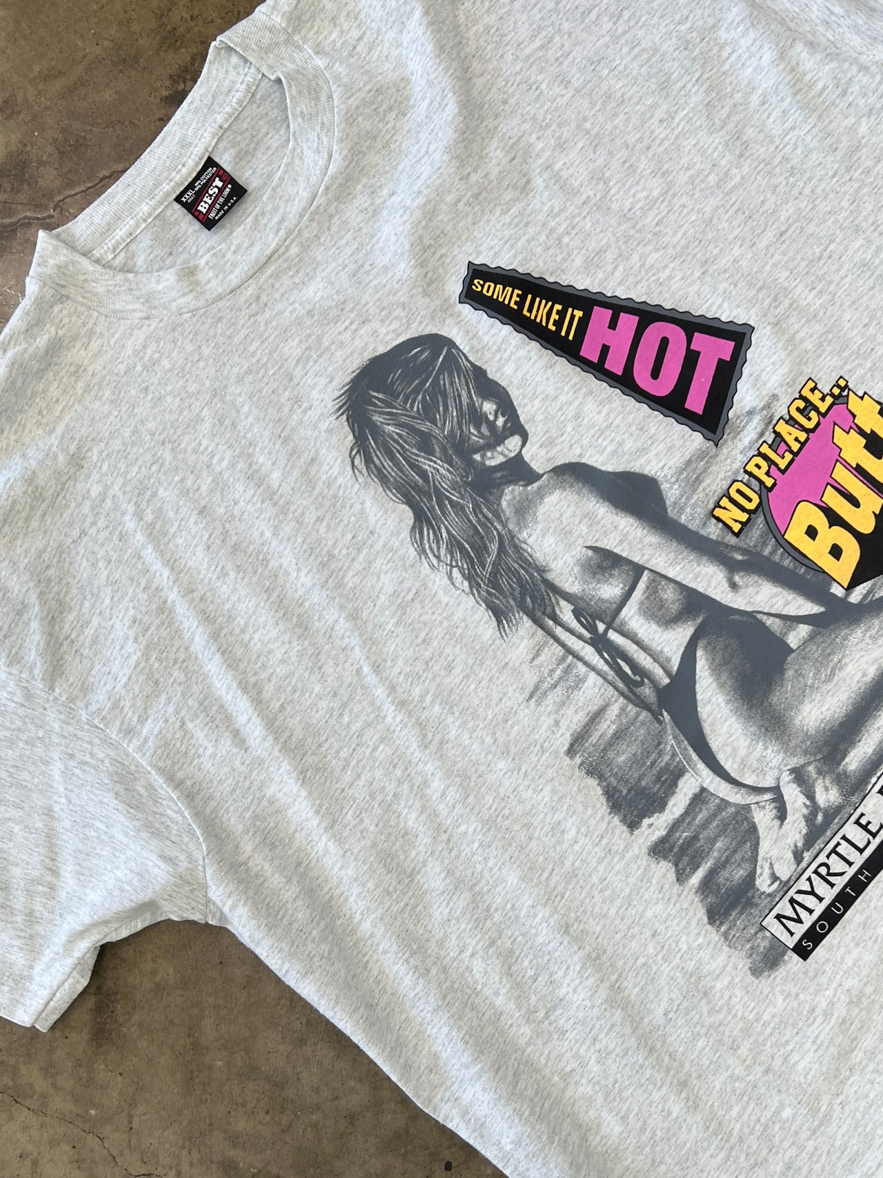 Myrtle Beach Bikini Girl Pinup Girl Like it Hot Single Stitch Tee