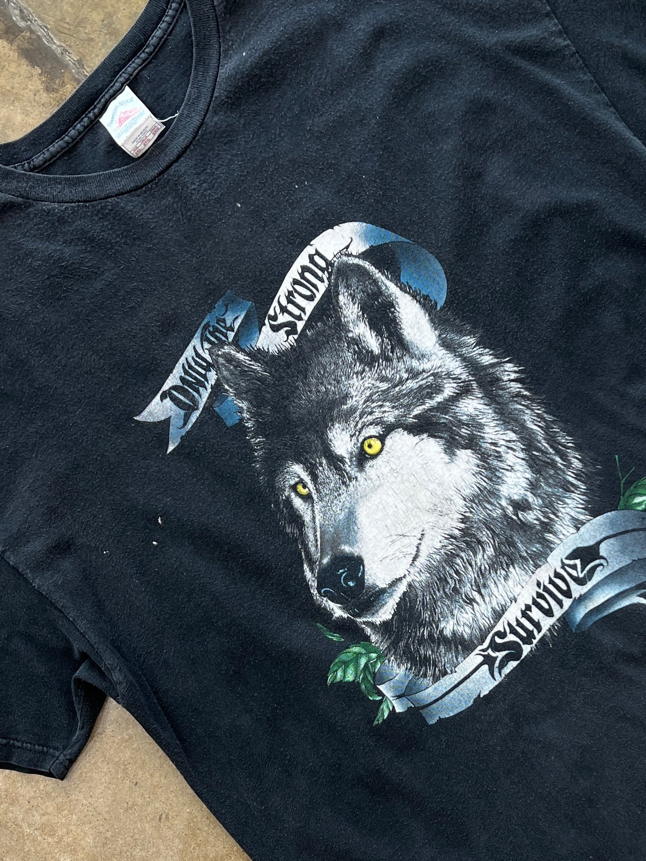 Only the Strong Survive Wolf Biker Tee