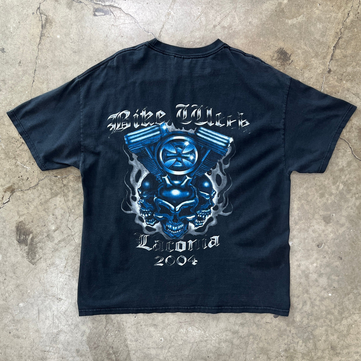 2004 Bike Week Lacunia Panhead Skull Tennessee River Tee
