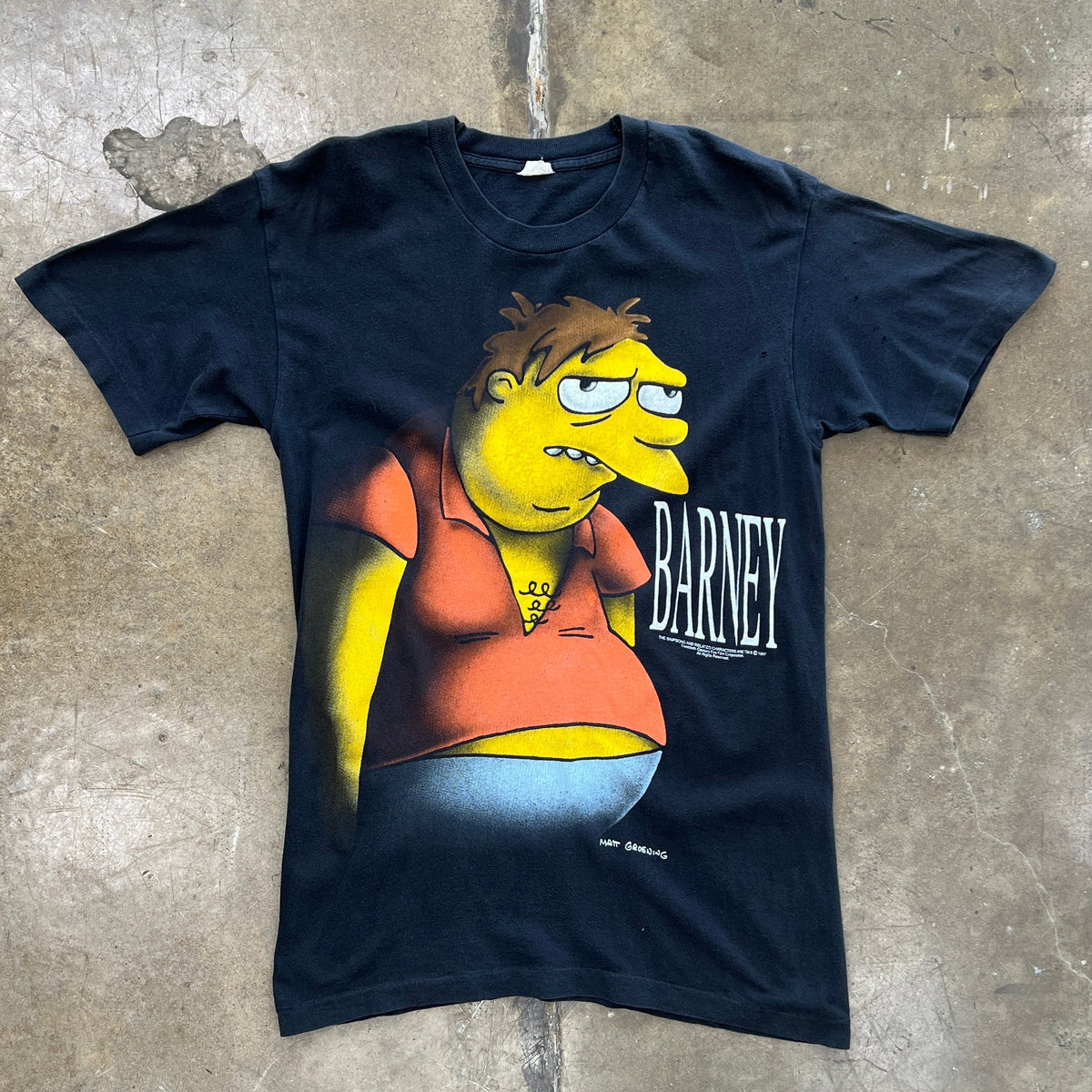 1997 Simpsons Barney Matt Groening Movie Blackout Shadow Tee