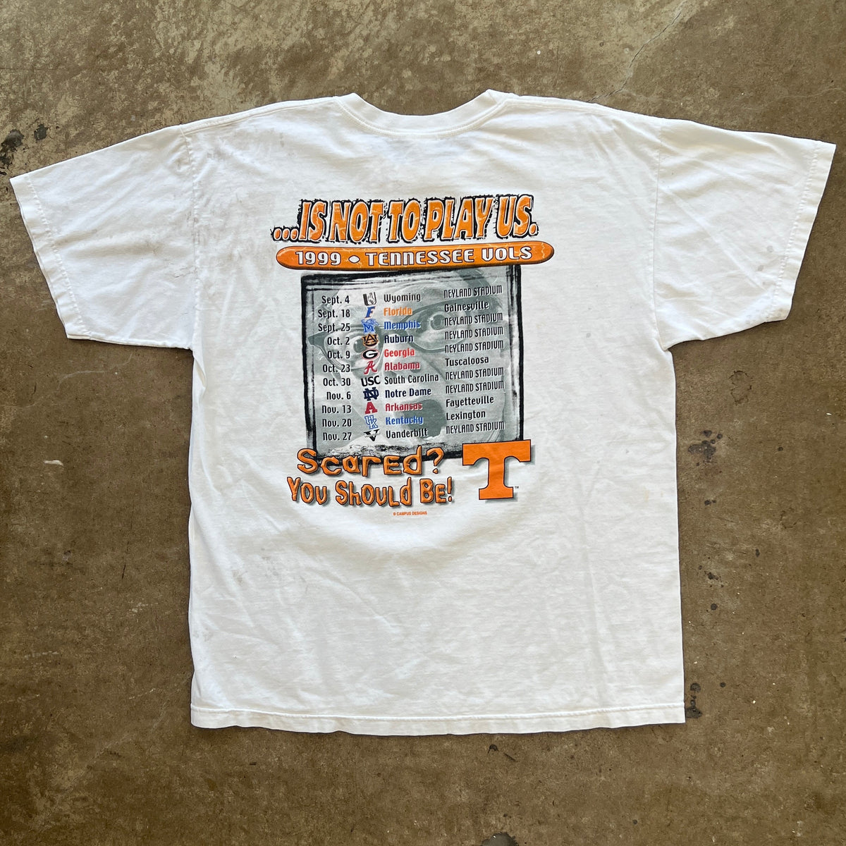 1999 NCAA Tennessee Vols Your Best Defense Tee