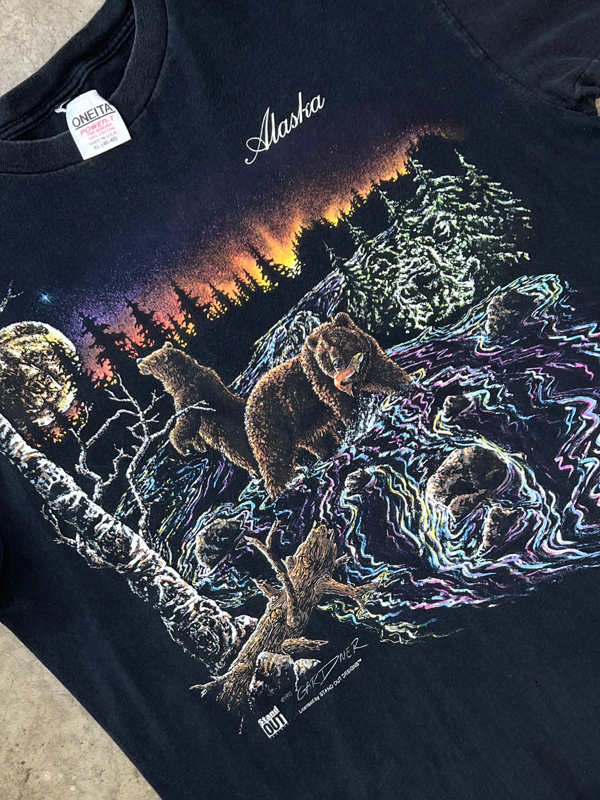 1993 Alaska Stand Out Nature Single Stitch Forrest Tee Oneita