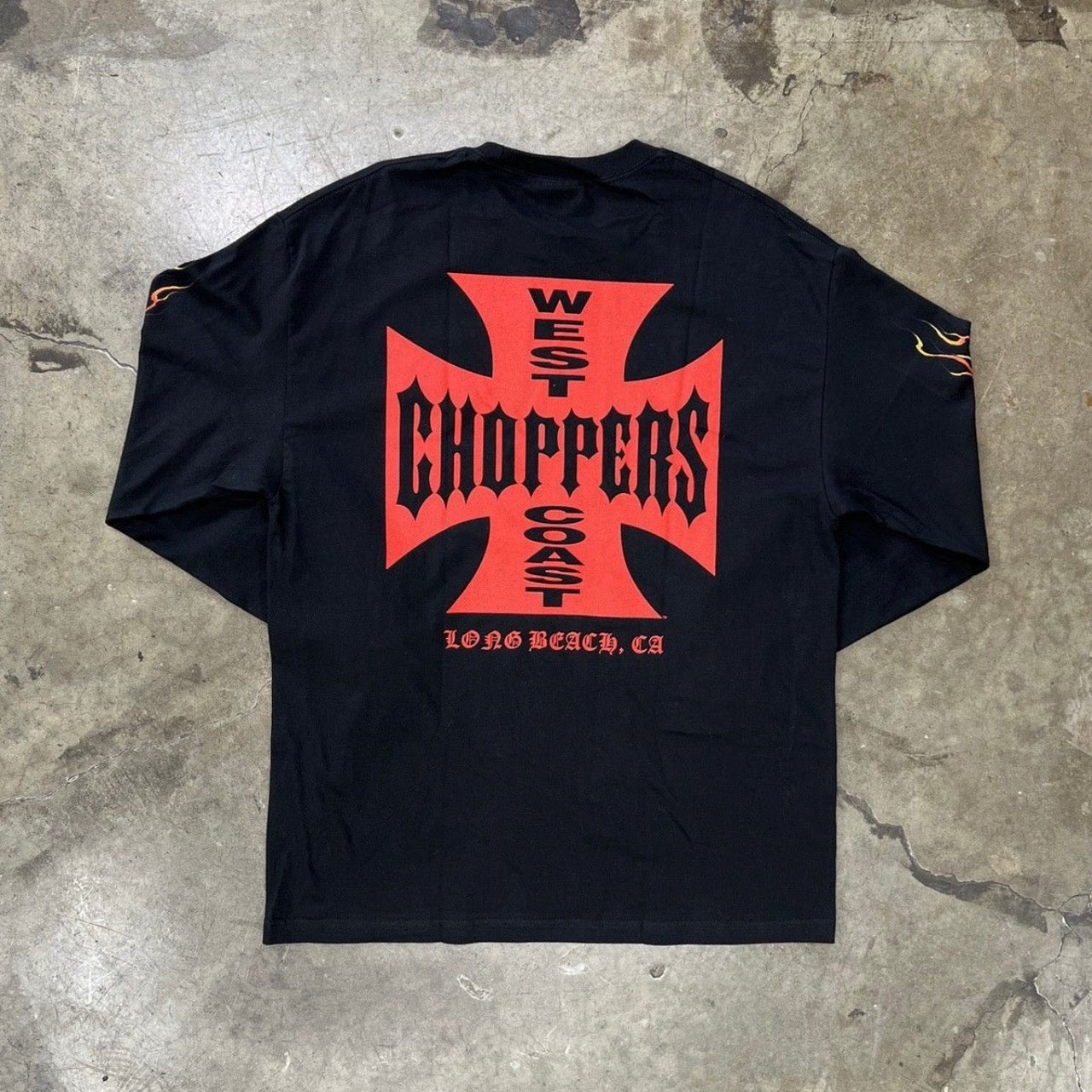 NWT West Coast Choppers for Life Skull Flame Long Sleeve