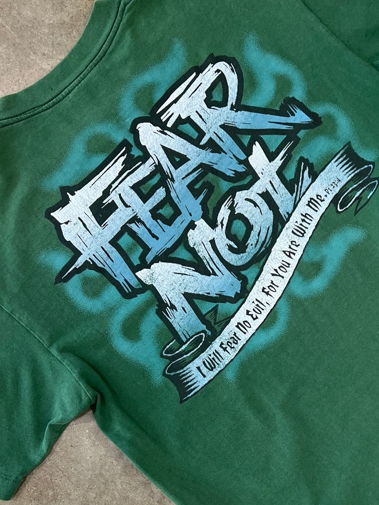 Fear Not Bible Verse Psalms Jesus Religious Single Stitch Tee