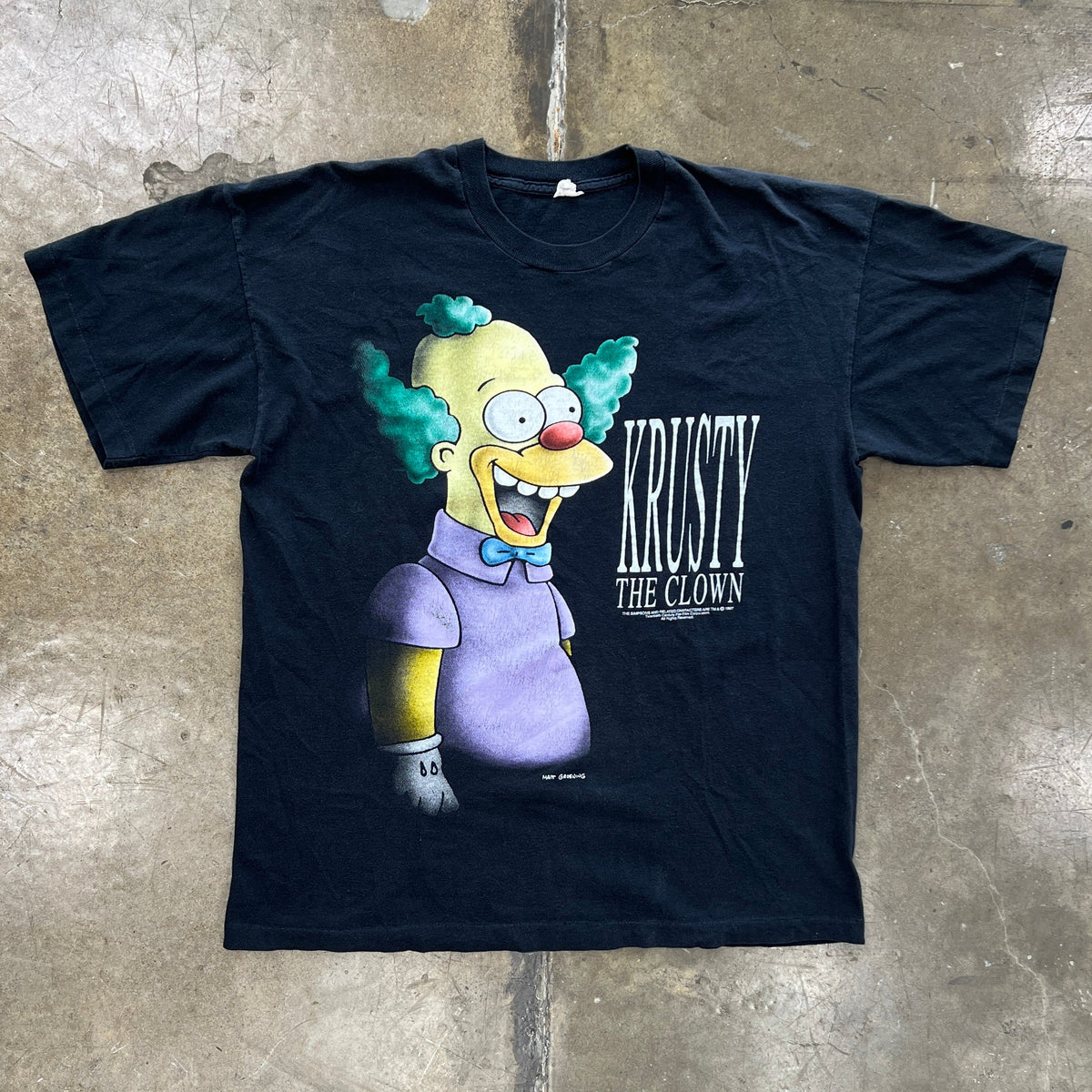 1997 The Simpsons Krusty the Clown Shadow Character Tee
