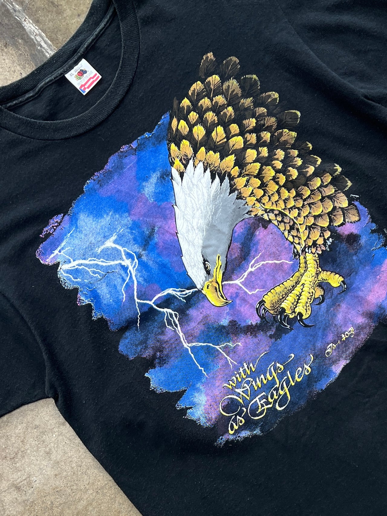 1990 Living Apostles Eagle Harley Style Jesus Religious Tee