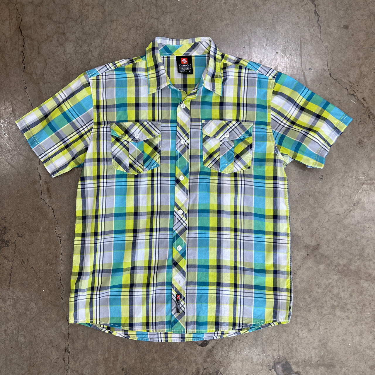 Southpole Double Pocket Plaid ButtonUp