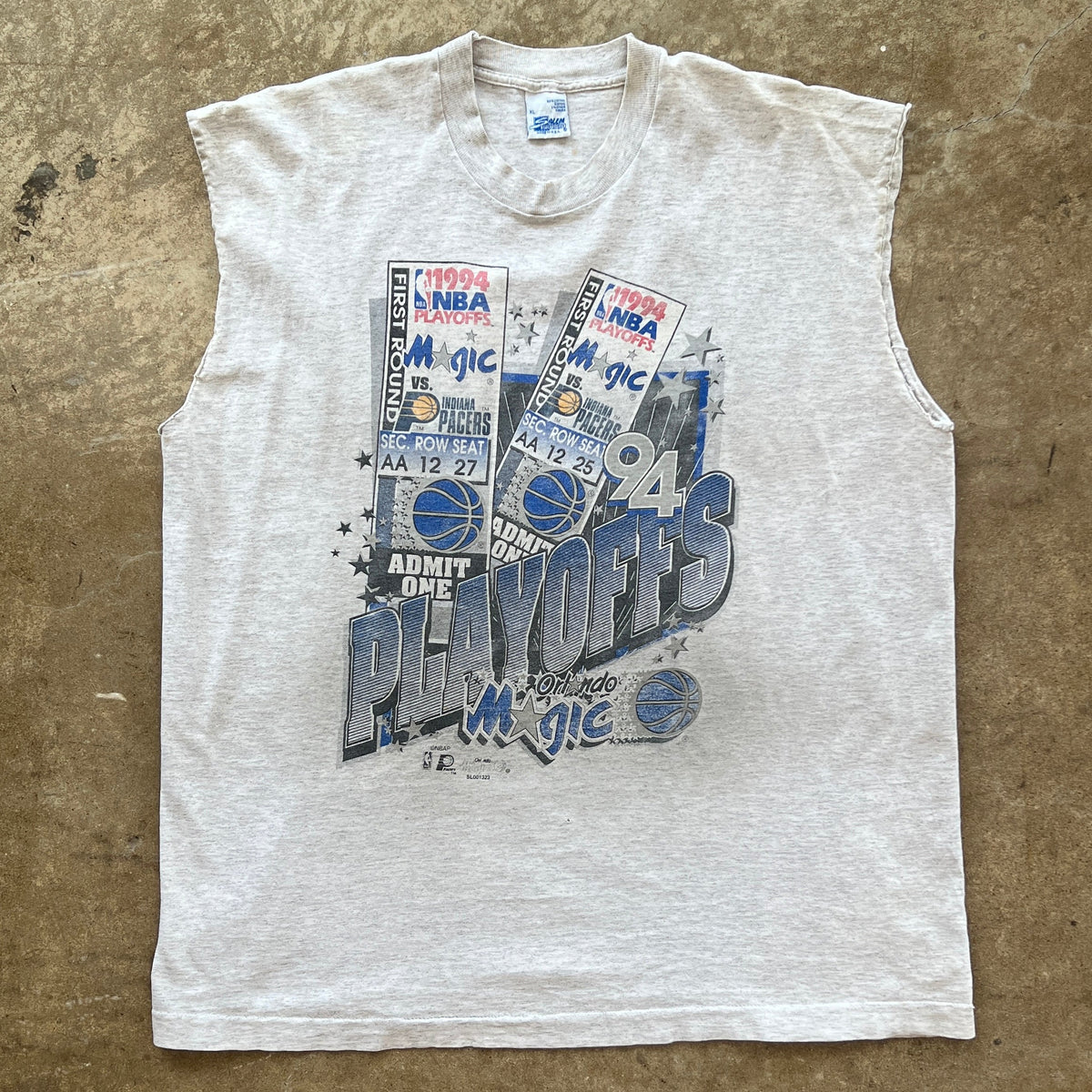 1994 NBA Playoff Orlando Magic Indiana Pacers Single Stitch Cut off Tee