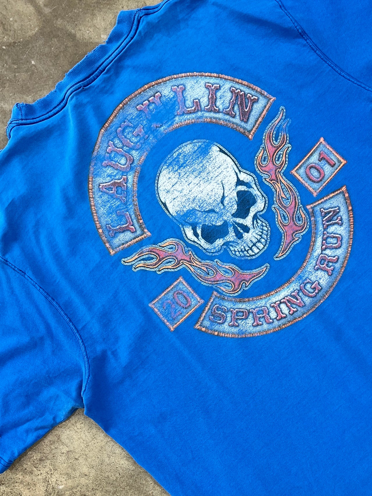 2001 Spring Run Skull Flame Tee