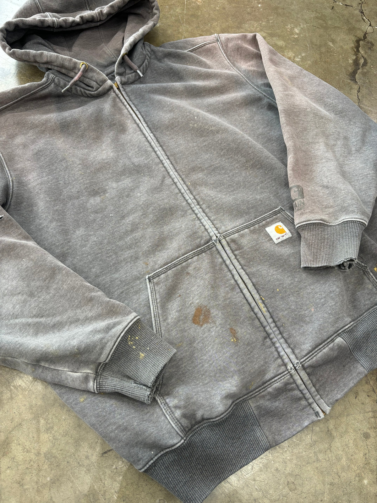 Carhartt Original Fit Full Zip Paint Stained Hoodie