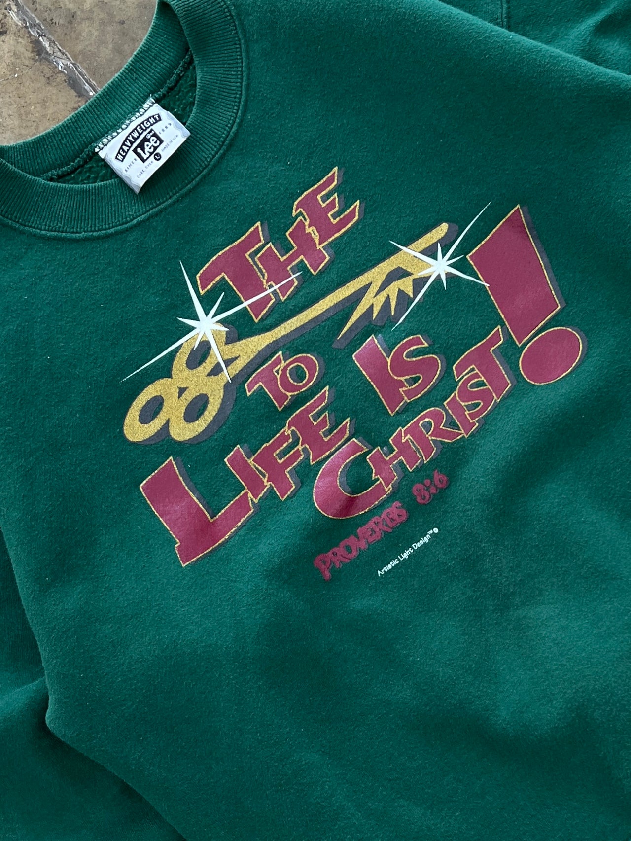 Key to Life is Christ Religious Jesus Lee Crewneck