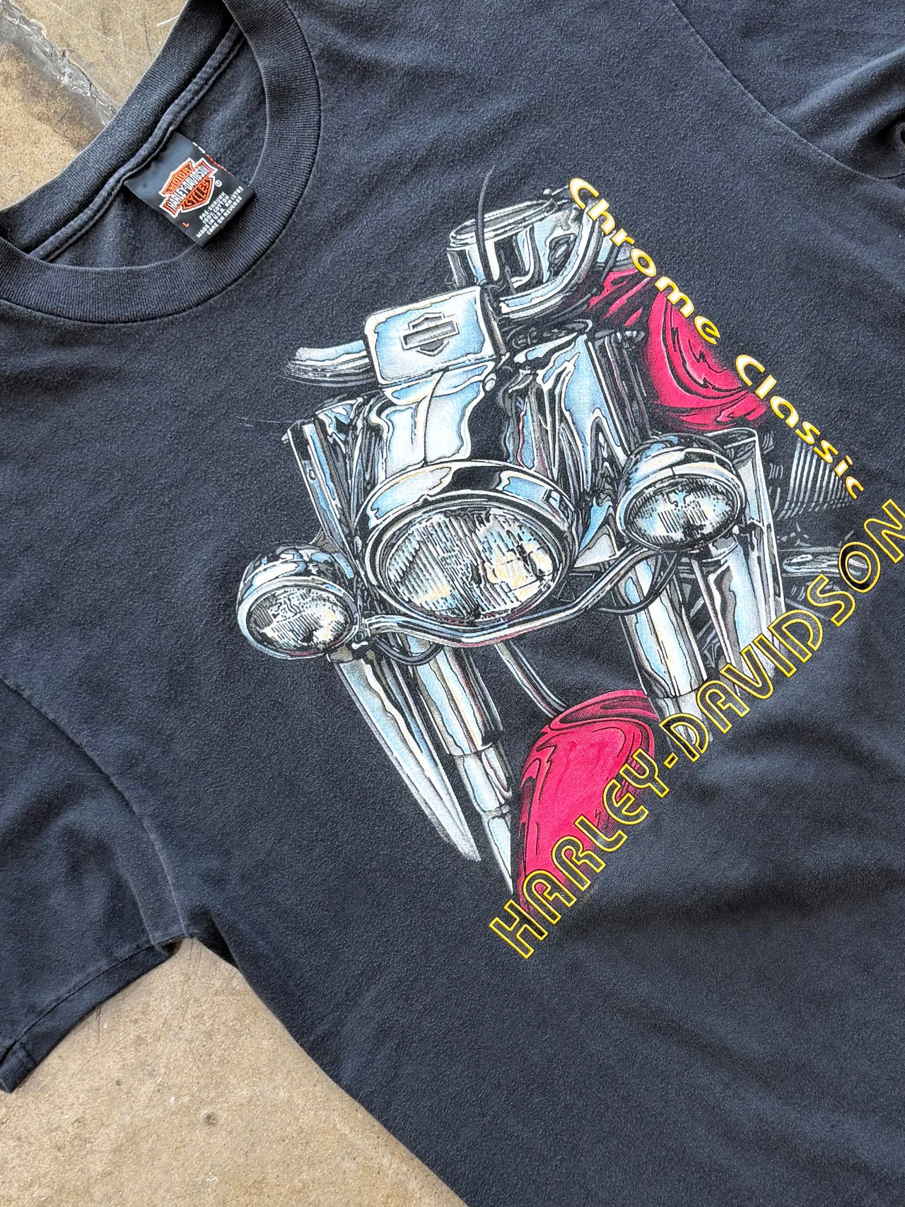 1999 Harley Davidson Outpost Chrome Classics Motorcycle Tee