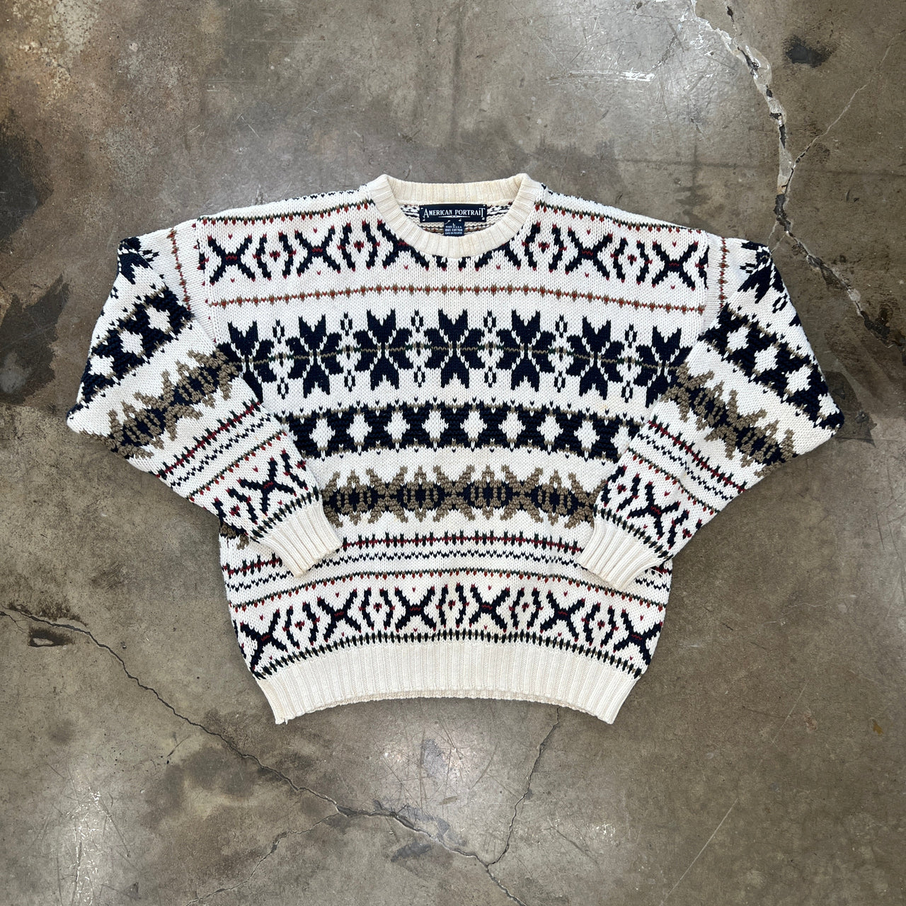 90s American Portrait Knit Sweater