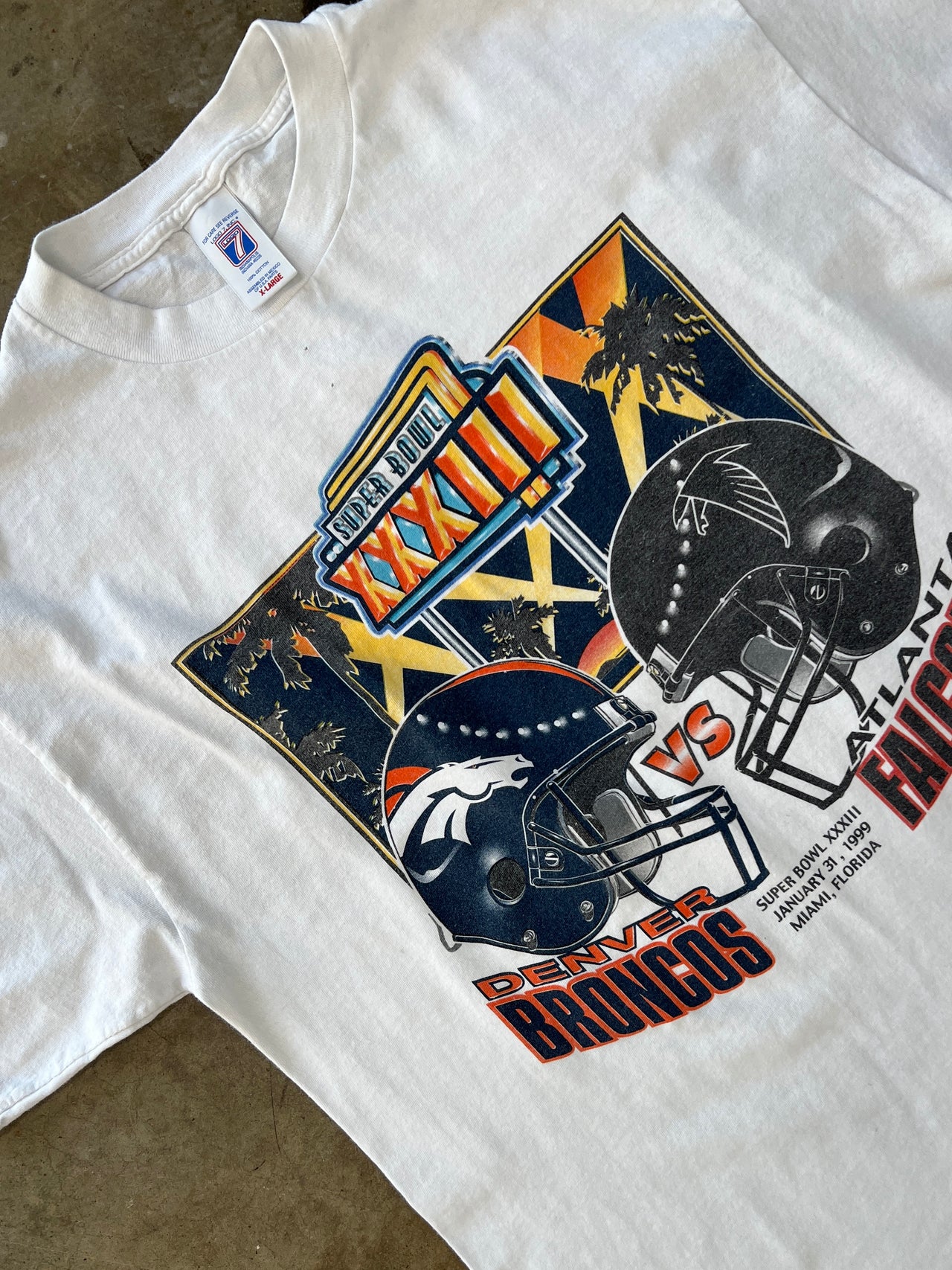 1999 XXXIII Super Bowl Broncos Falcons Tee