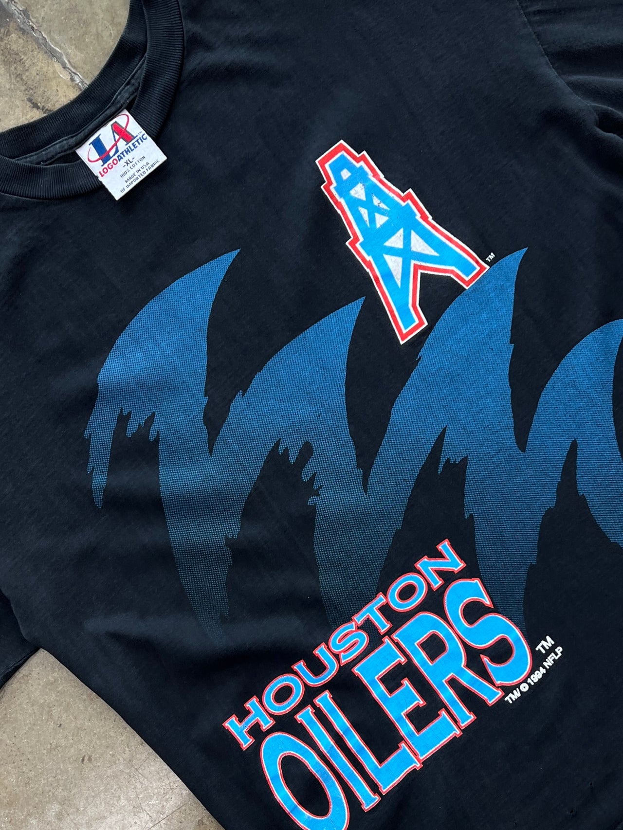1994 NFL Houston Oilers Football Logo Athletic Tee