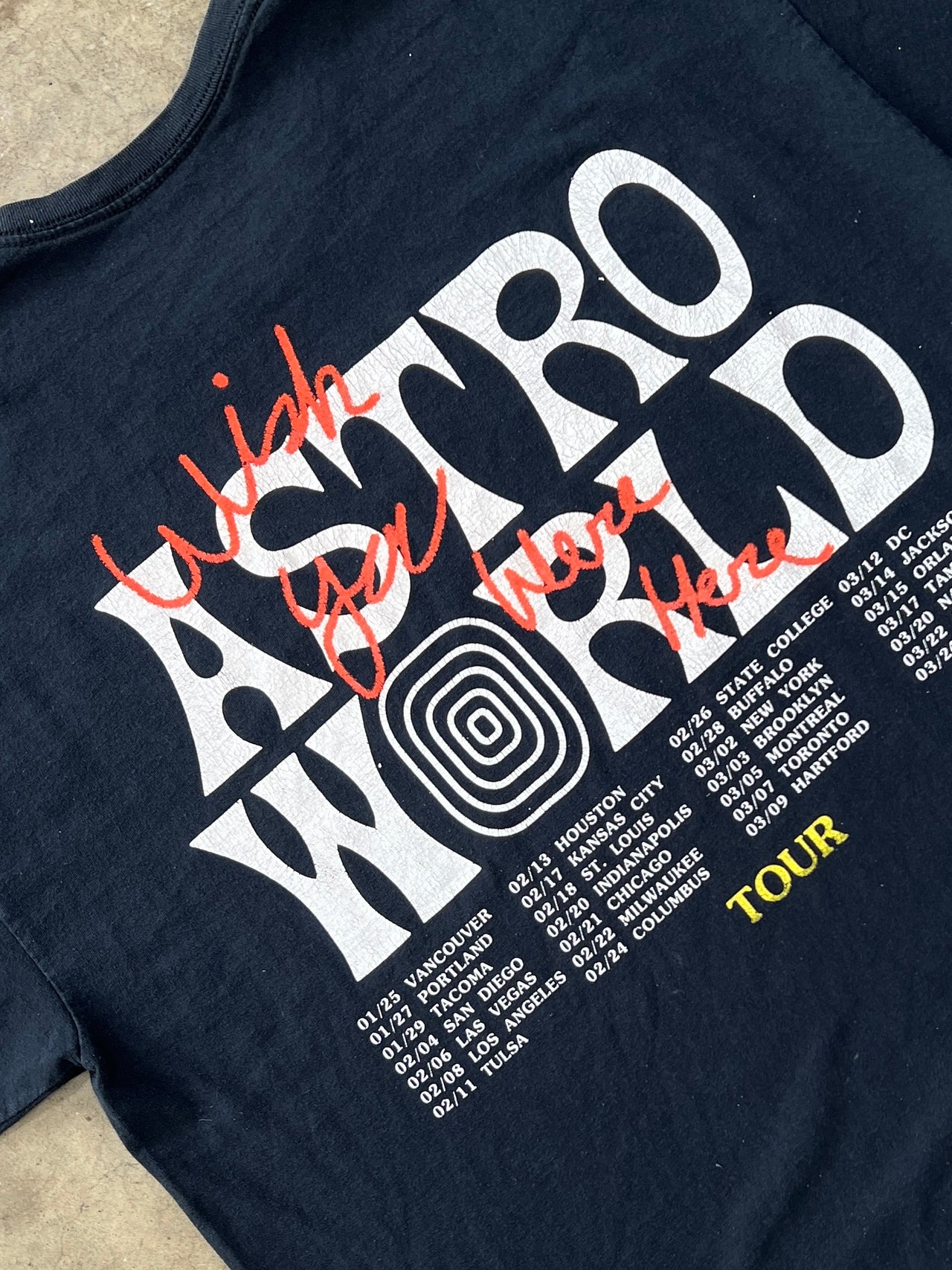 Travis Scott Astroworld Wish You Were Here Concert Tee