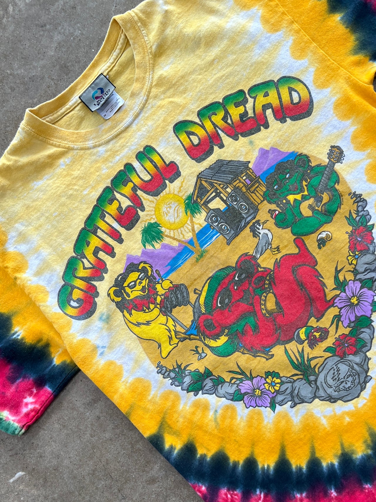 2000 Y2K Grateful Dead Rasta Liquid Blue Tee