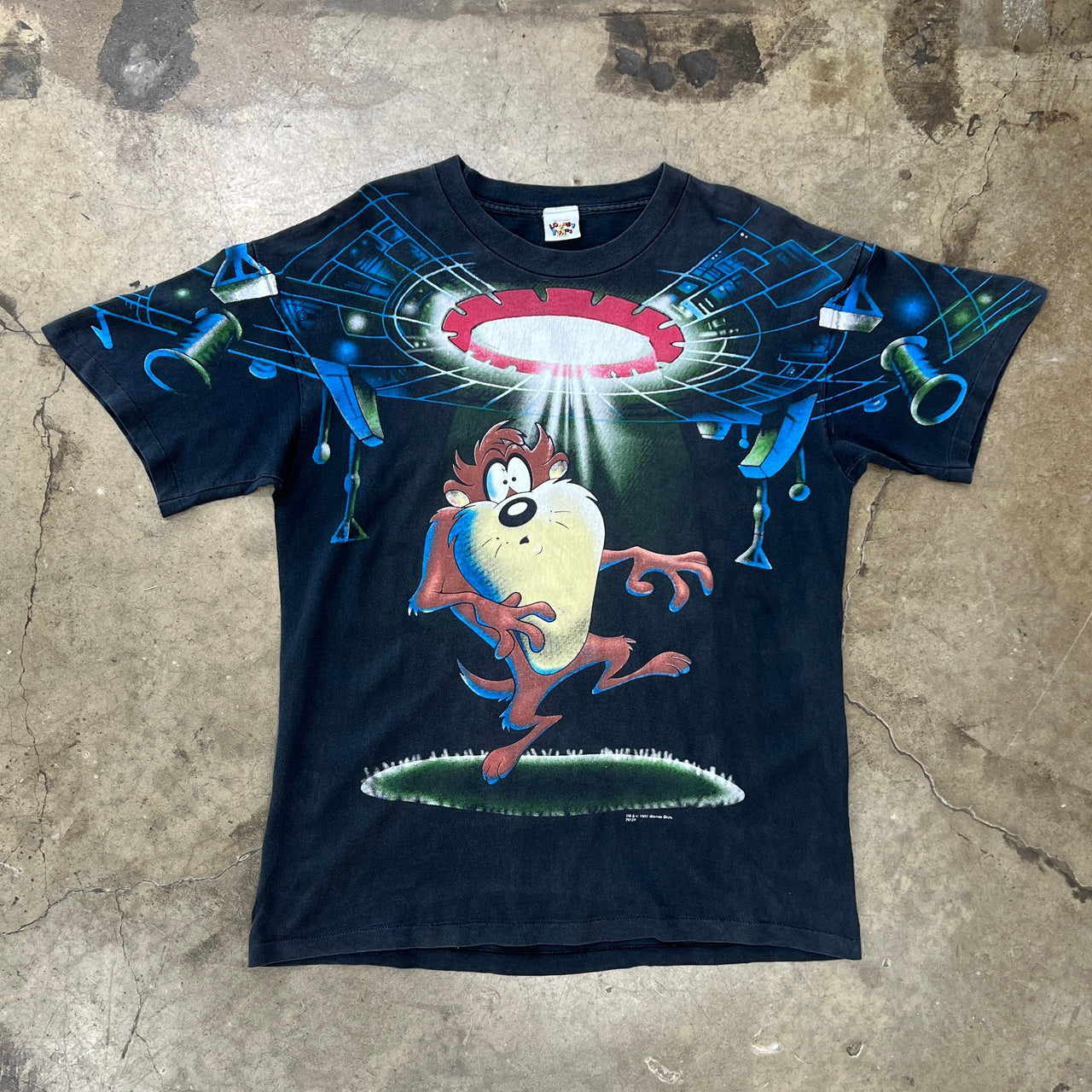 Looney Tunes 1997 Taz Aliens Space Abduction Tee