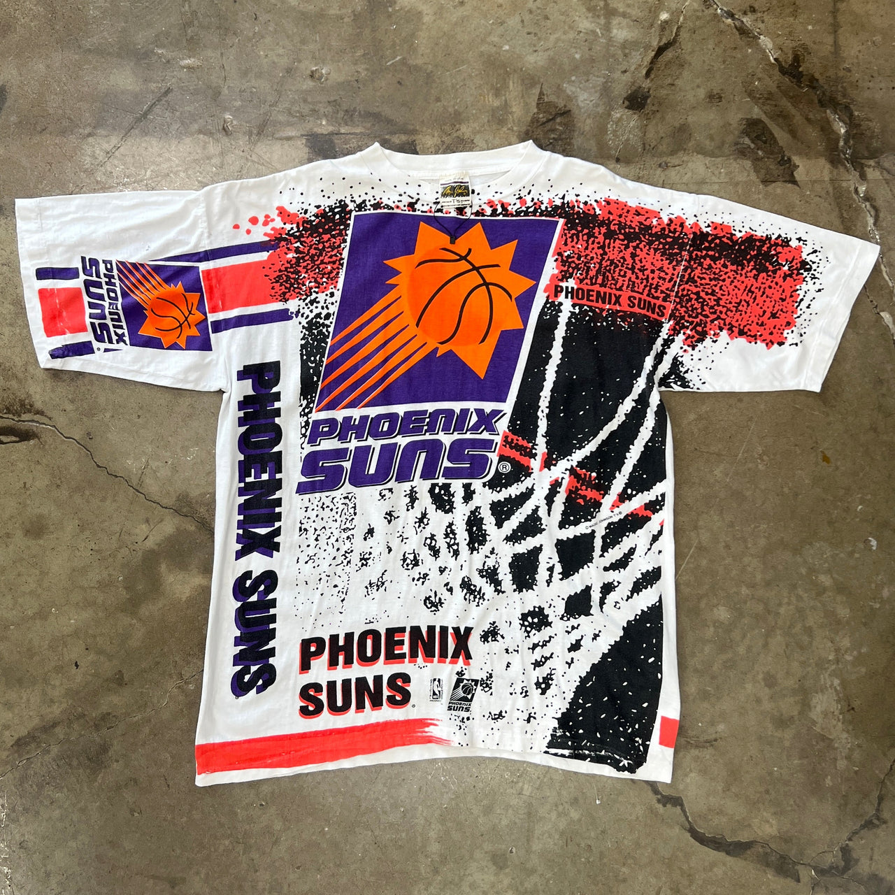 90s AOP Magic Johnson Phoenix Suns Net Basketball Tee