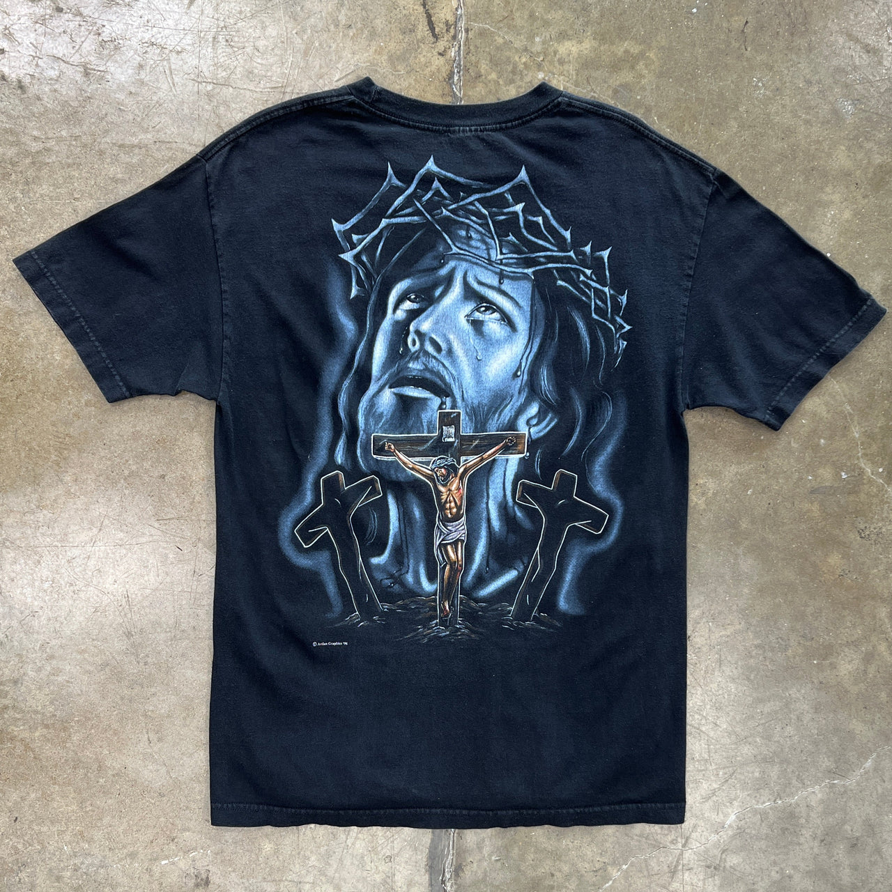 1996 Aztlan Christ Jesus Crown of Thorns Cross Tee