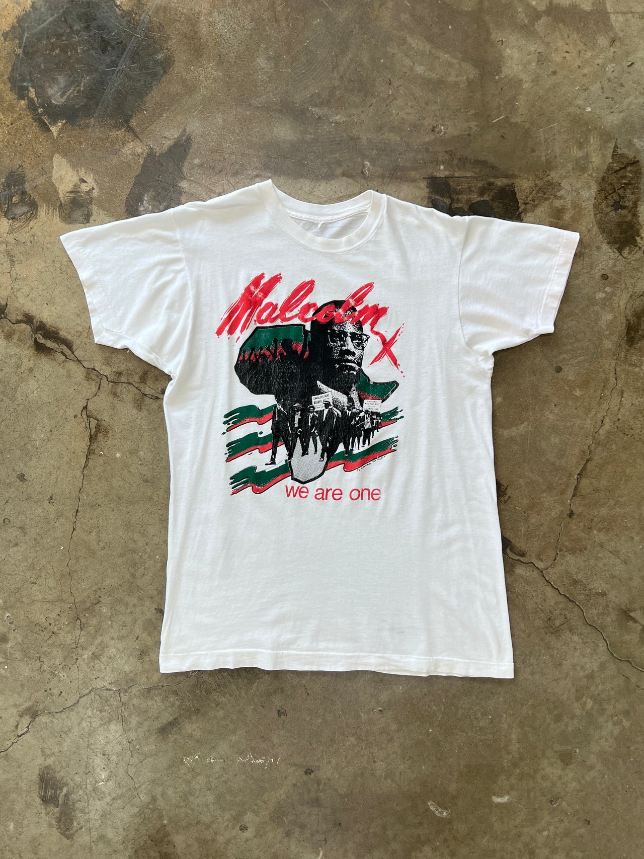 90s Malcolm X We Are One Historical Social Justice Single Stitch Tee