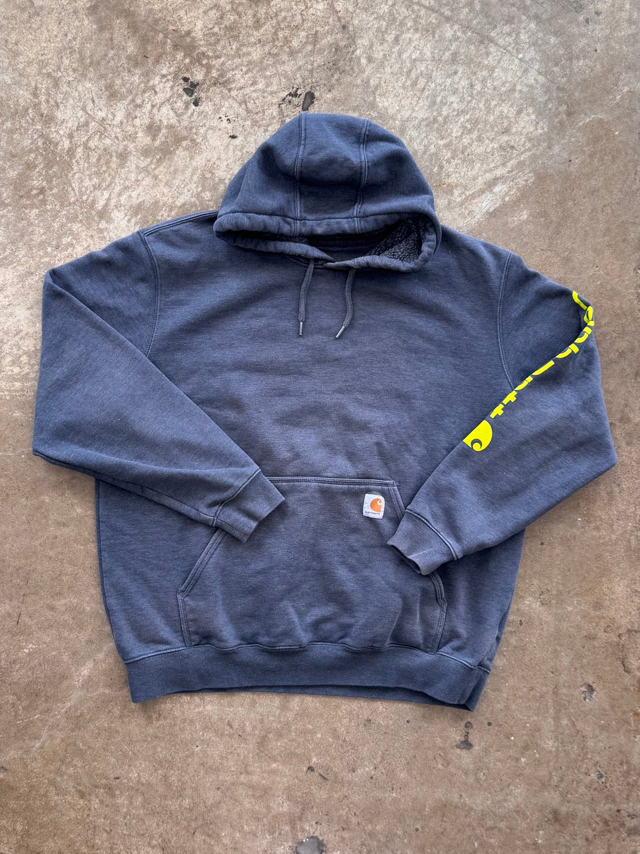 Carhartt Branded Sleeve Grey Hoodie