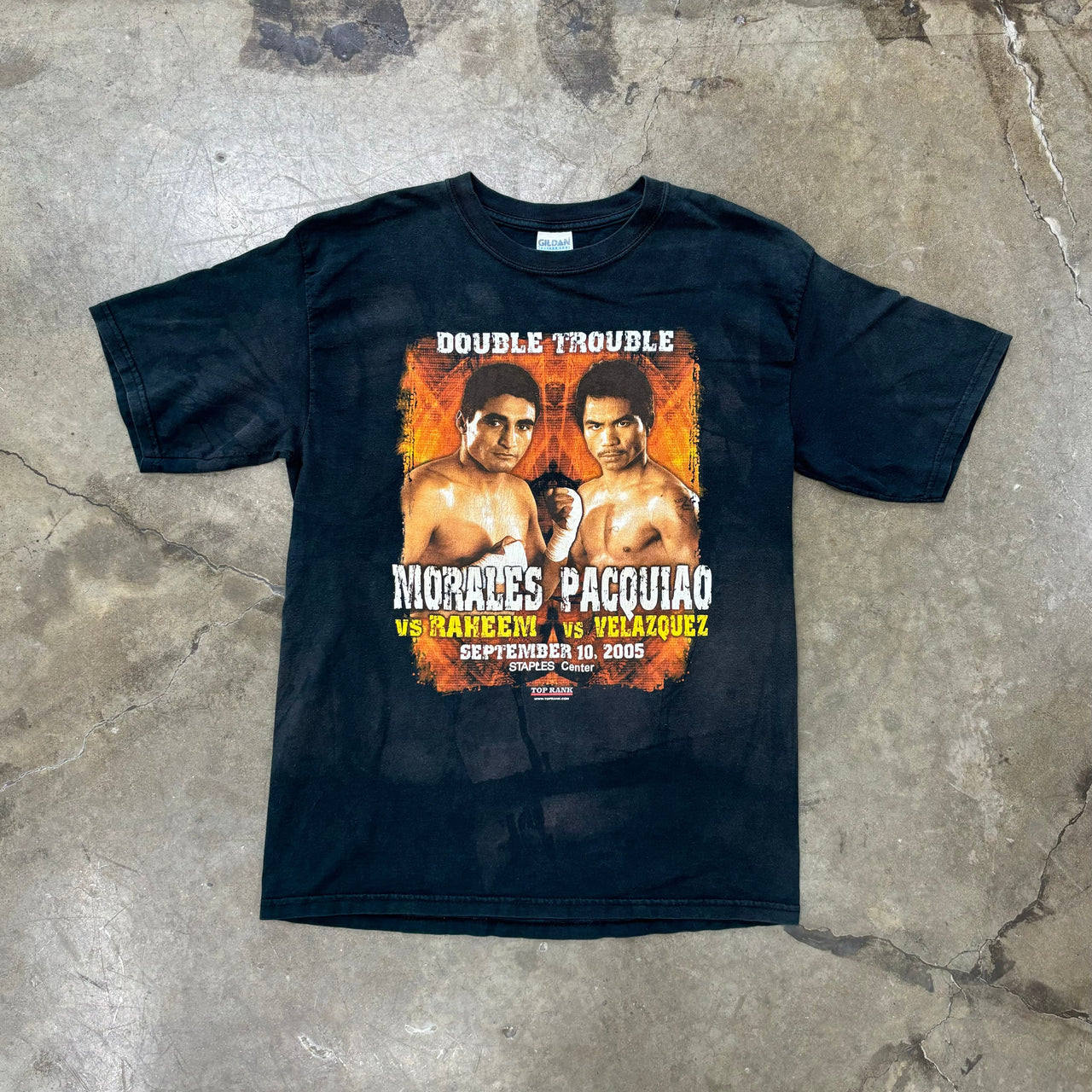 2005 Double Trouble Morales v. Pacquiao Tee Medium