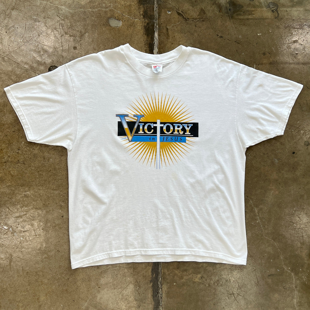 1998 Victory in Jesus Christ Cross Religious Tee