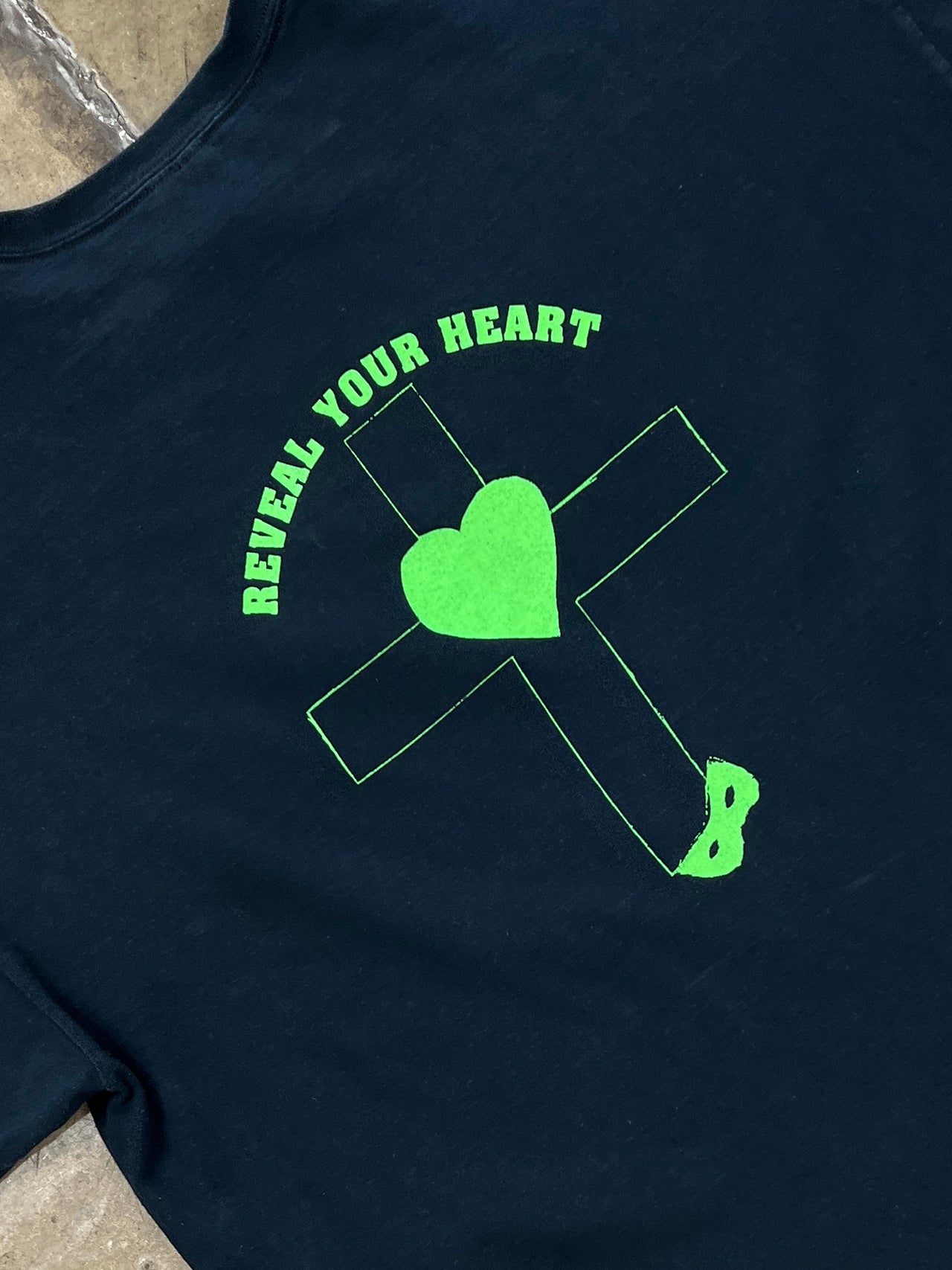 Reveal Your Heart Cross Mask Religious Jesus Tee