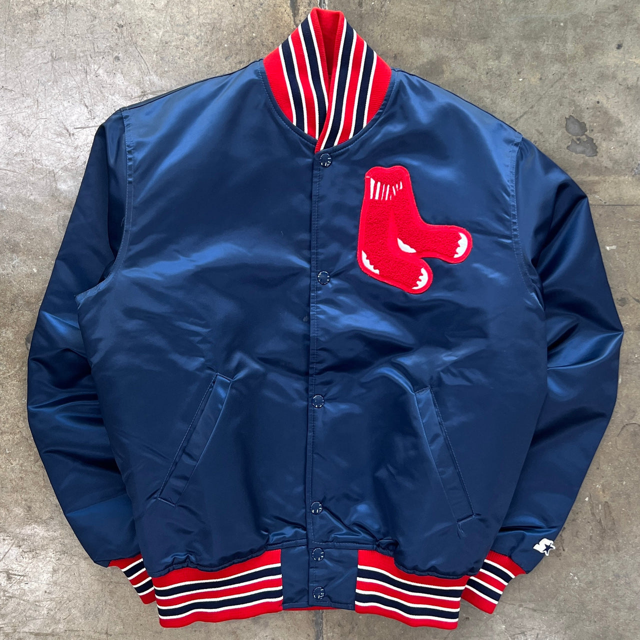 90s MLB Starter Boston Red Sox Bomber Satin Jacket