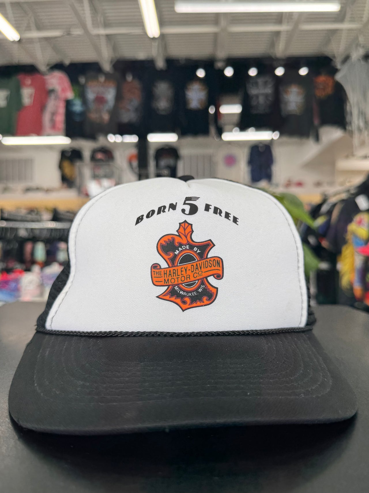 80s Harley Davidson Born Free Trucker Hat