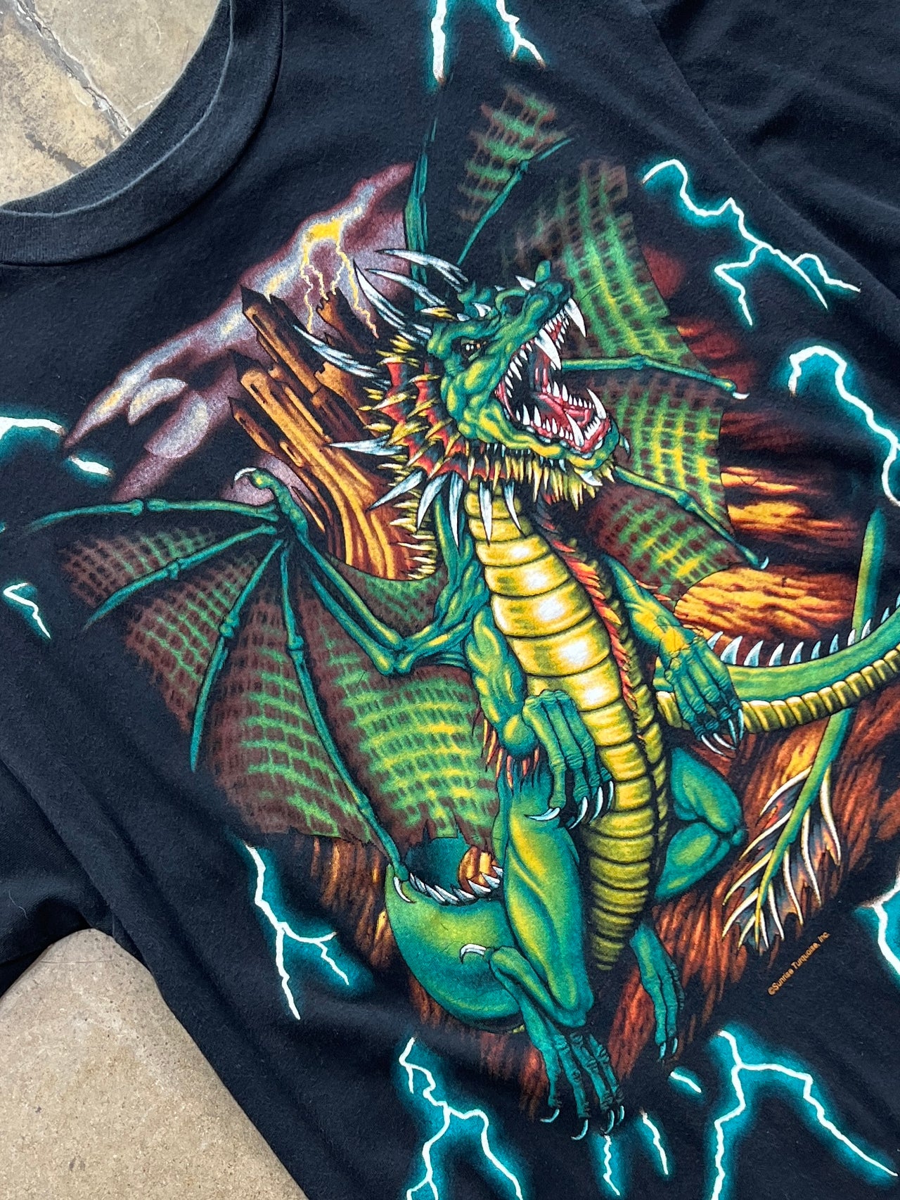 AOP 1994 American Thunder Dragon Sturgis Lightning Tee