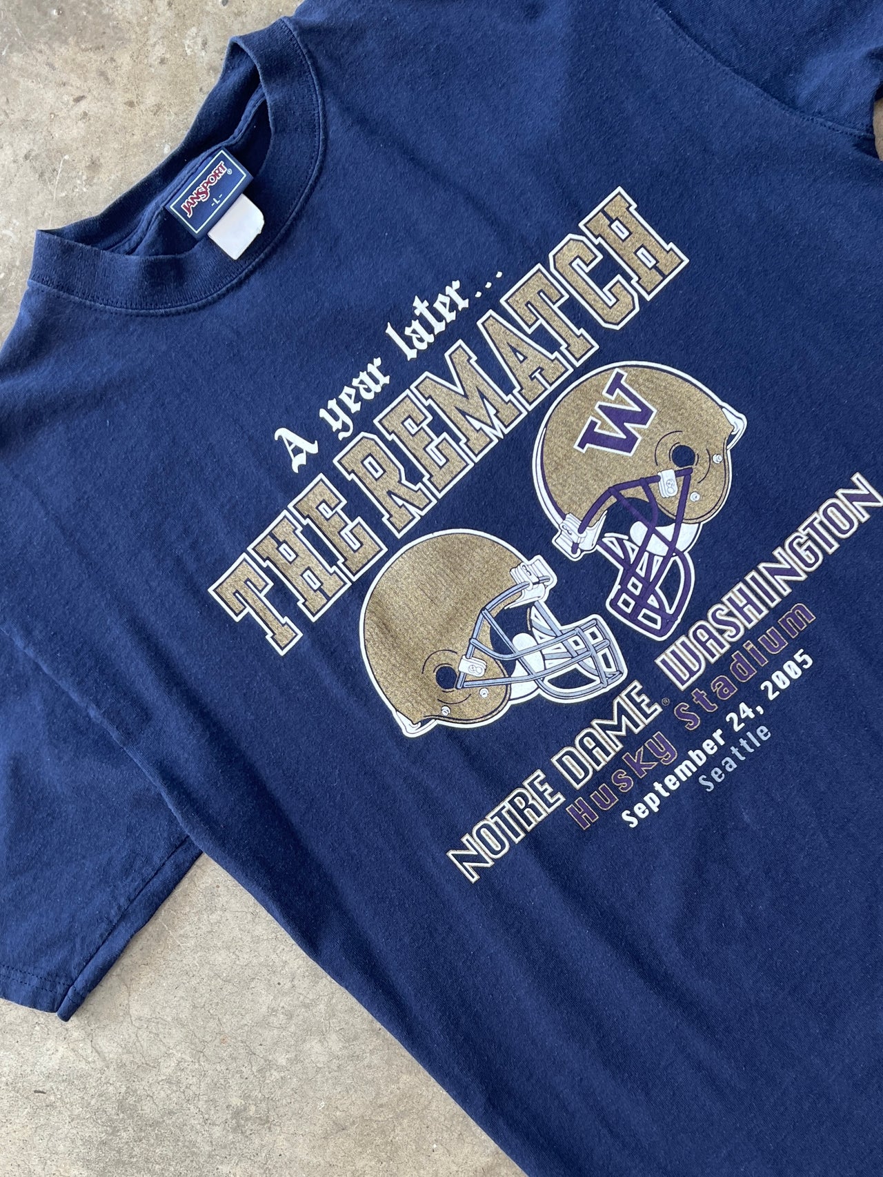 2005 Notre Dame v Washington College Football Tee