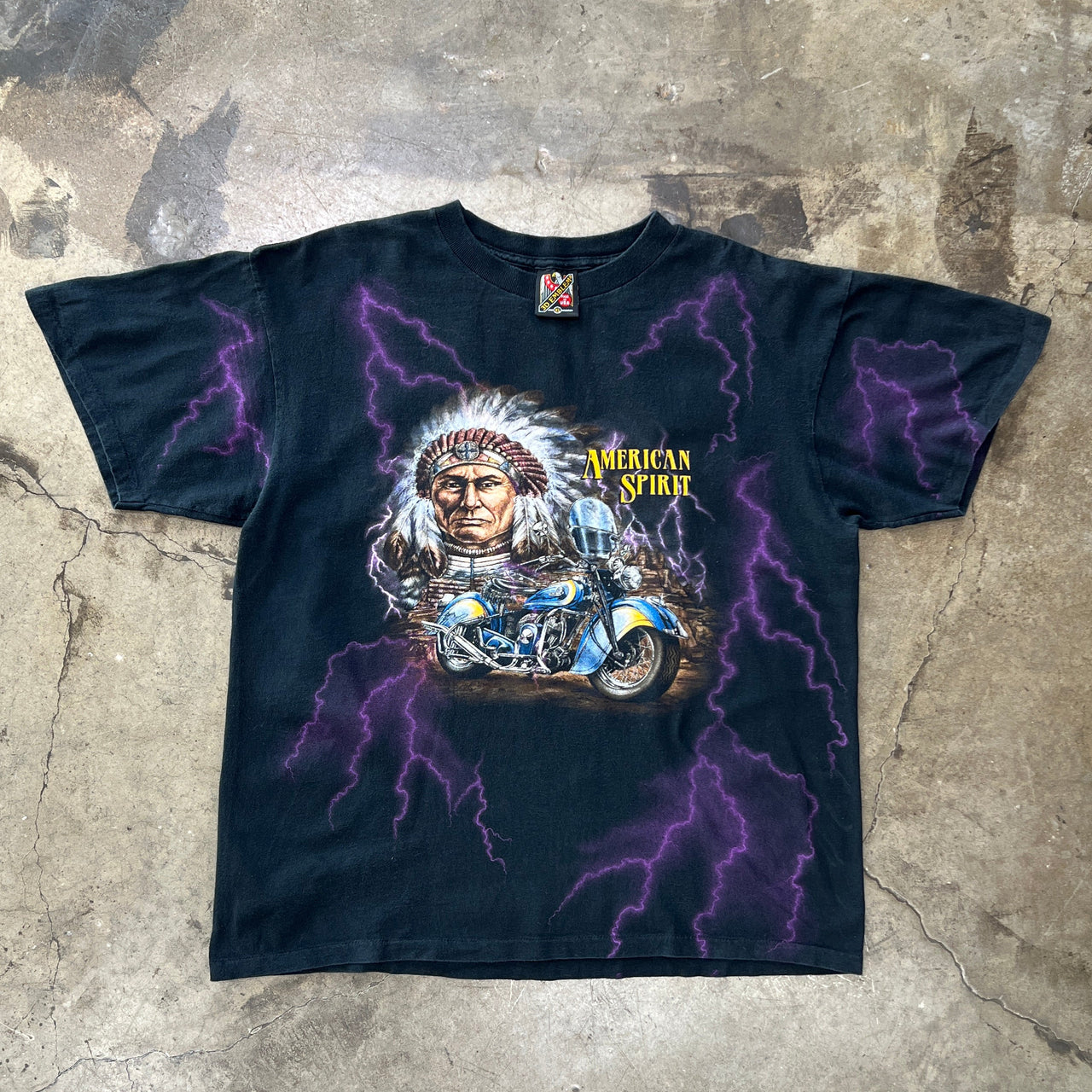 3D Emblem American Spirit Native American Motorcycle Tee