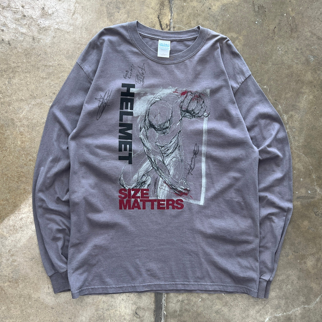2004 Helmet Size Matters Signed LS Tee