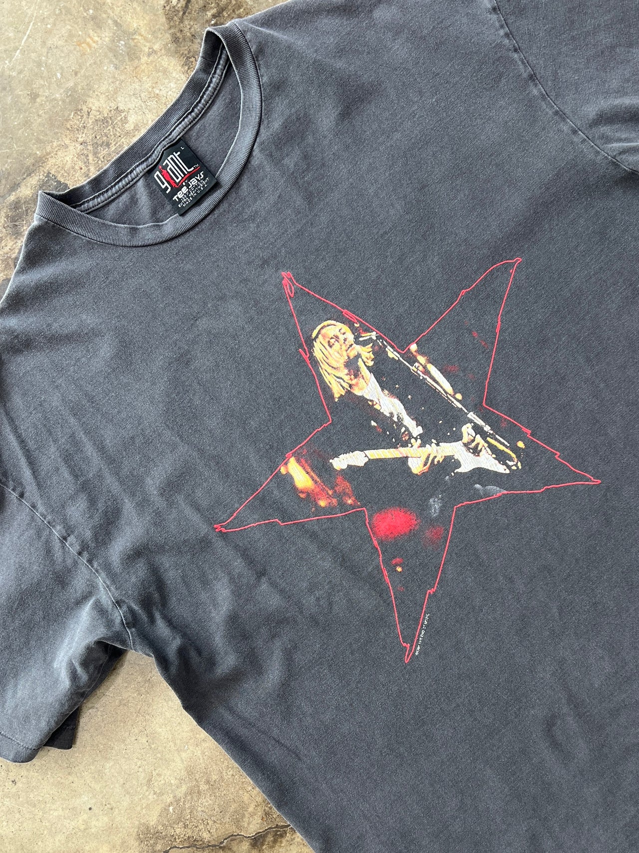 1996 Nirvana In Utero End of Music Star Tee Large