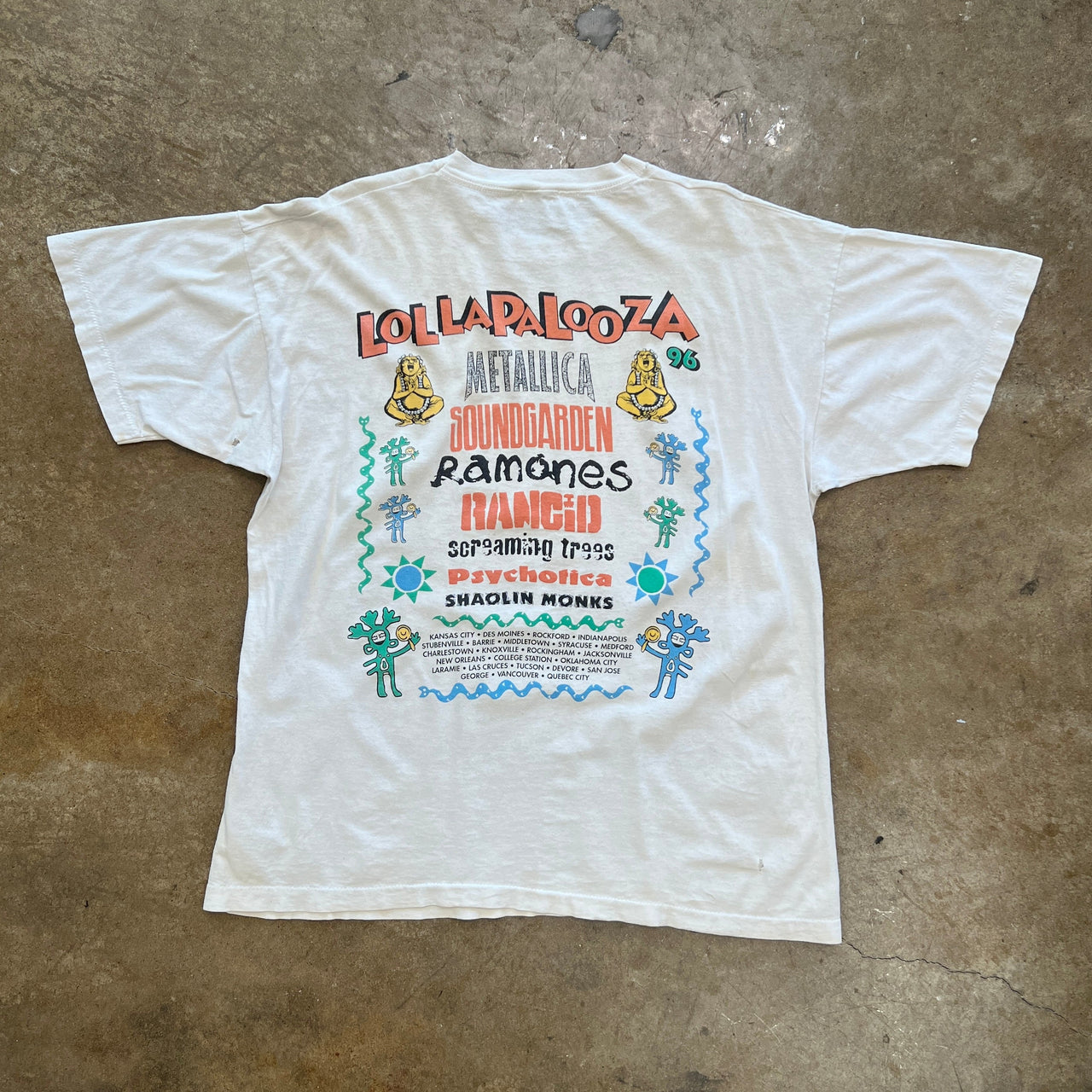 1996 Metallica Load Lollapalooza Distress Single Stitch Band Tee