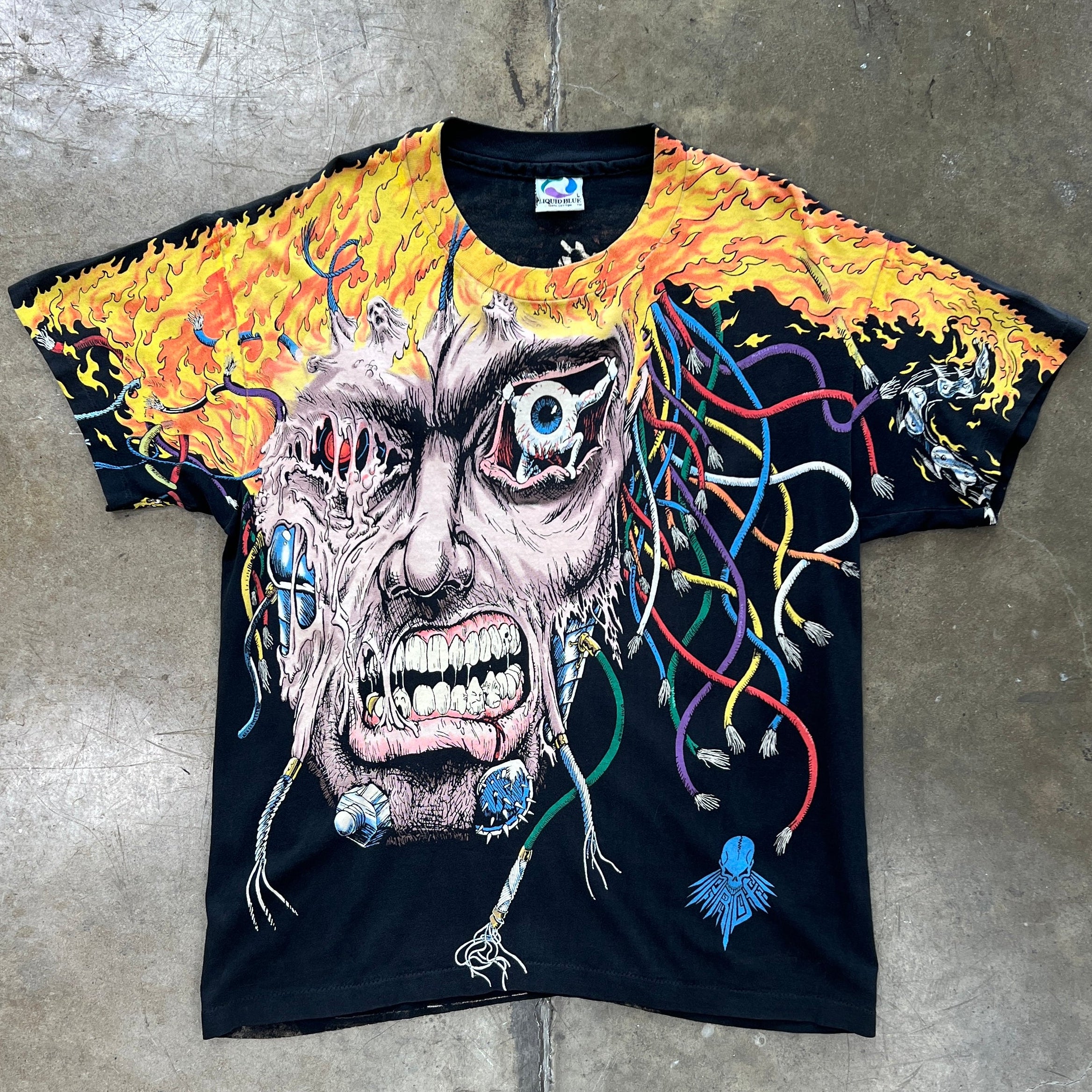 1994 Liquid Blue AOP Overload Wolverine Weapon X Tee