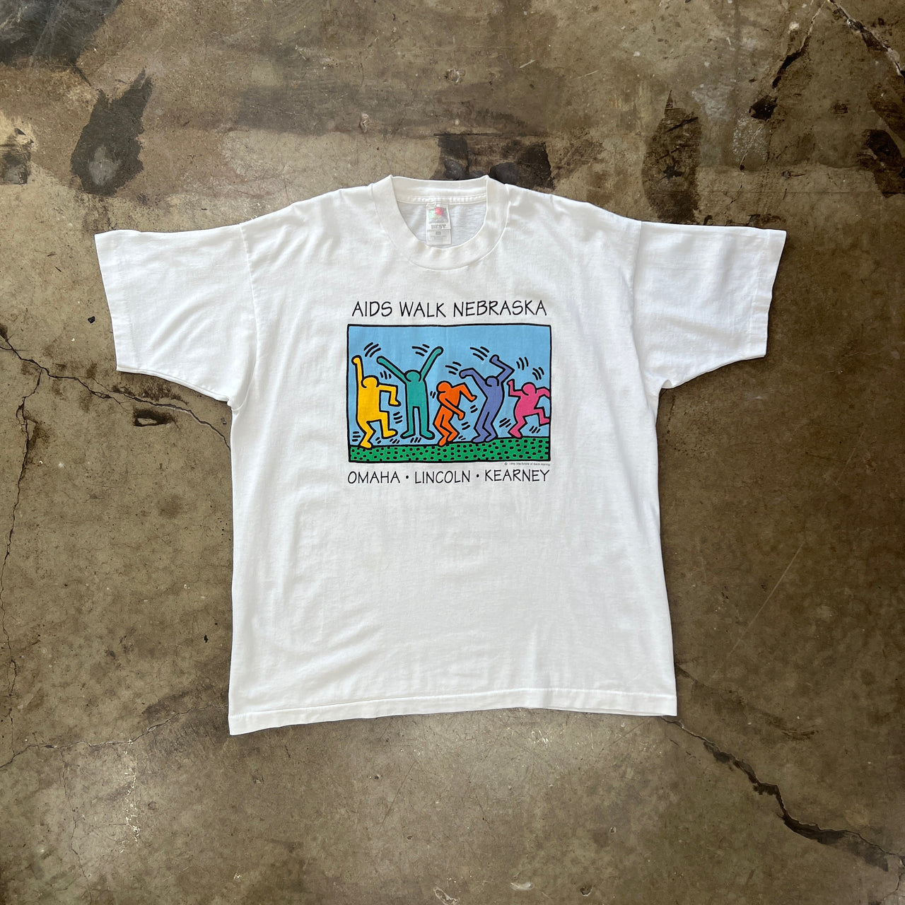 1996 Kieth Haring AIDS Nebraska Art Social Justice Tee