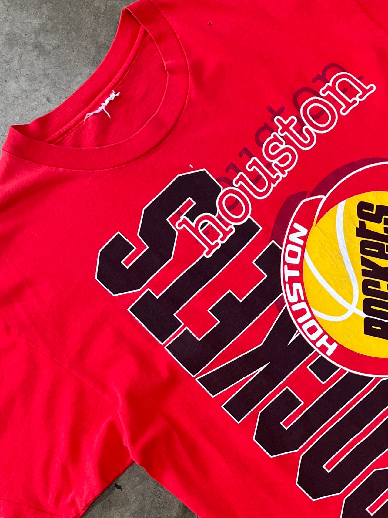 1994 NBA Houston Rockets Basketball Single Stitch Tee